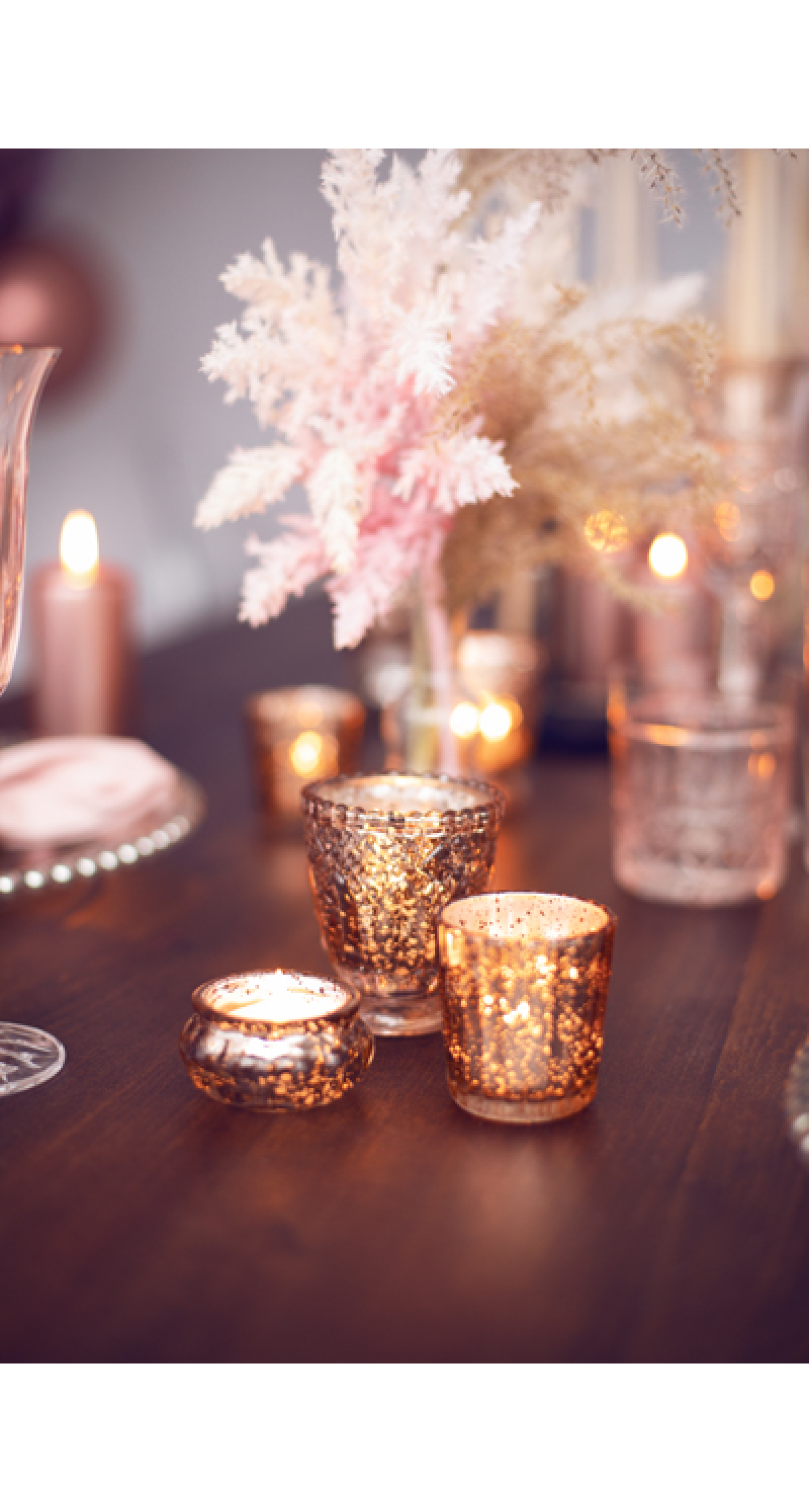 Candle Holder Rose Gold 8cm - 1pc