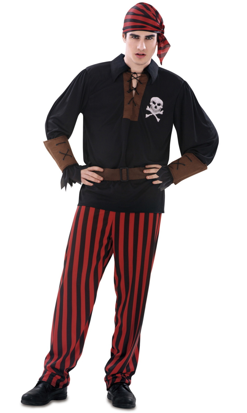Bandana Pirate Man Costume - Adult Size XL