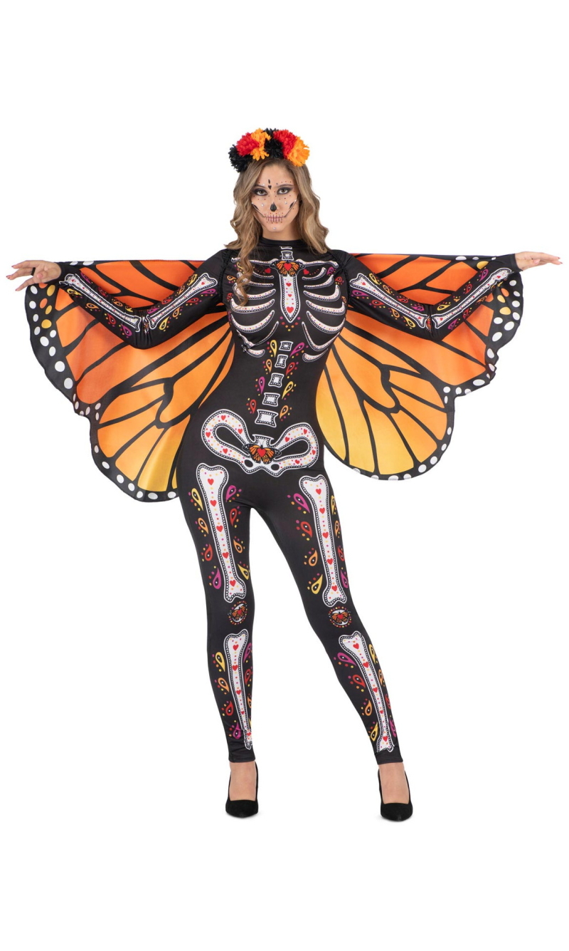 Butterfly Catrina Halloween Costume - Adult Size XL