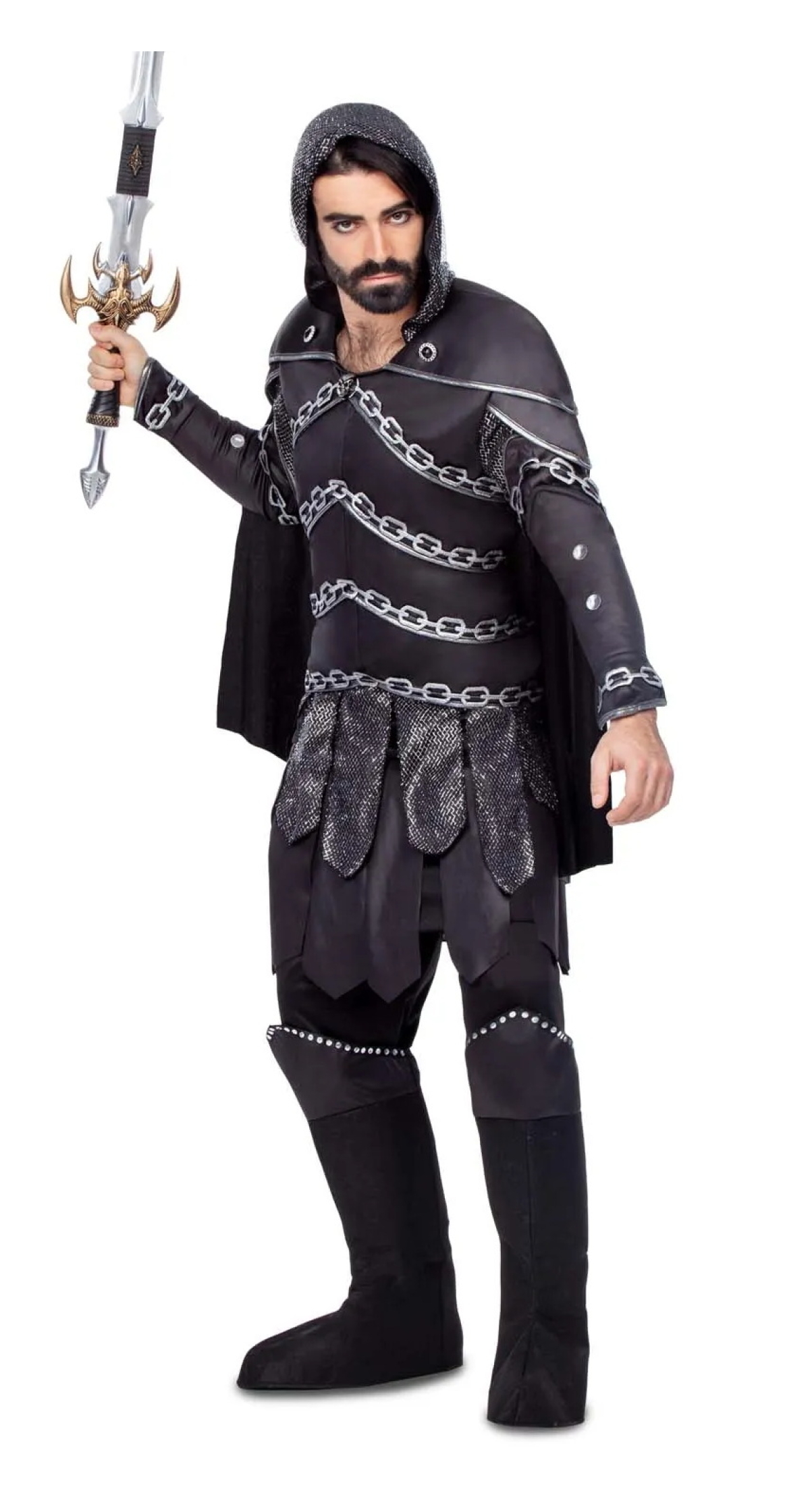 Dark Viking Warrior Man Costume - Adult Size Small