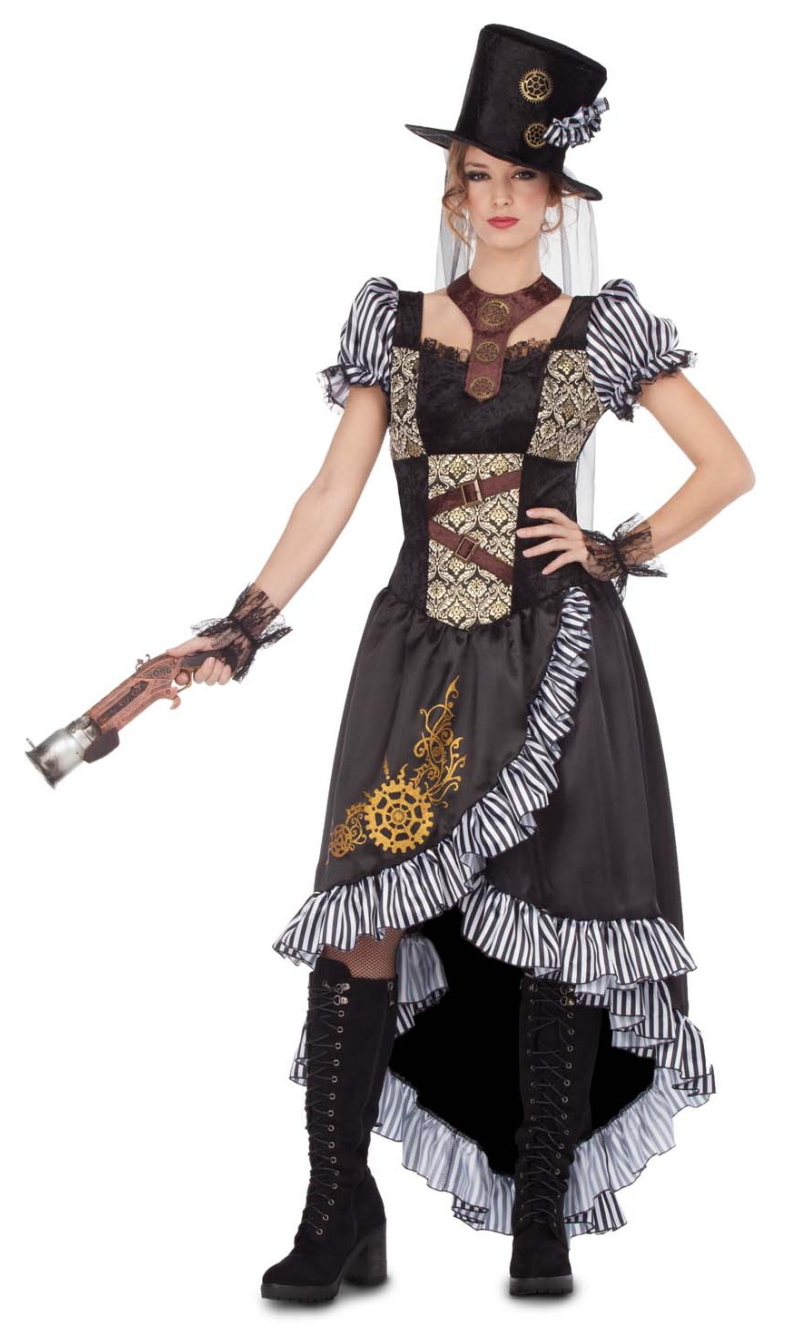 Deluxe Steampunk Lady Costume - Adult Size Medium / Large