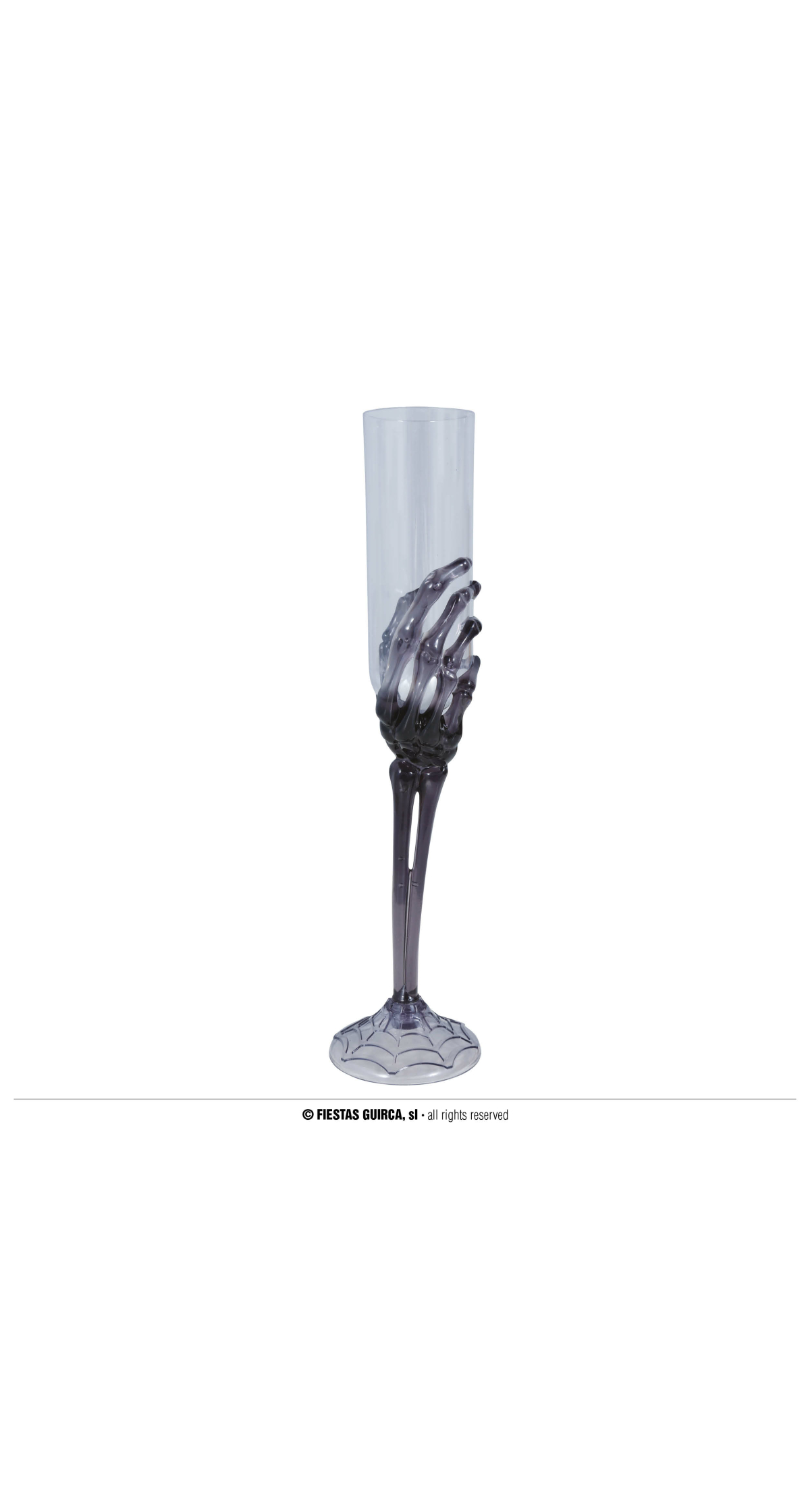 Halloween Black Skeleton Hand Champagne Glass 25cm