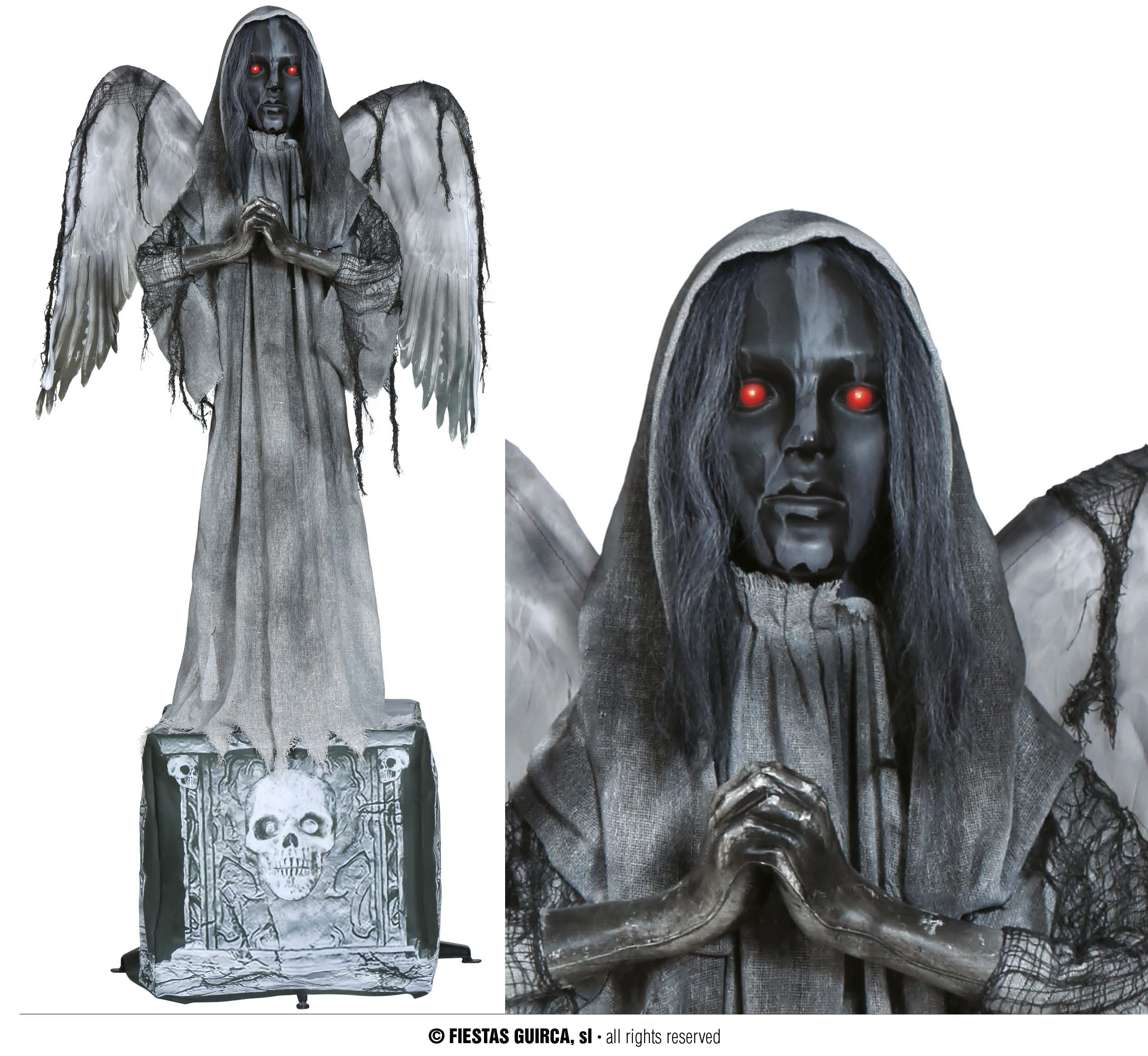 Halloween Angel Death Statue With Light Sound & Movement 170cm Once