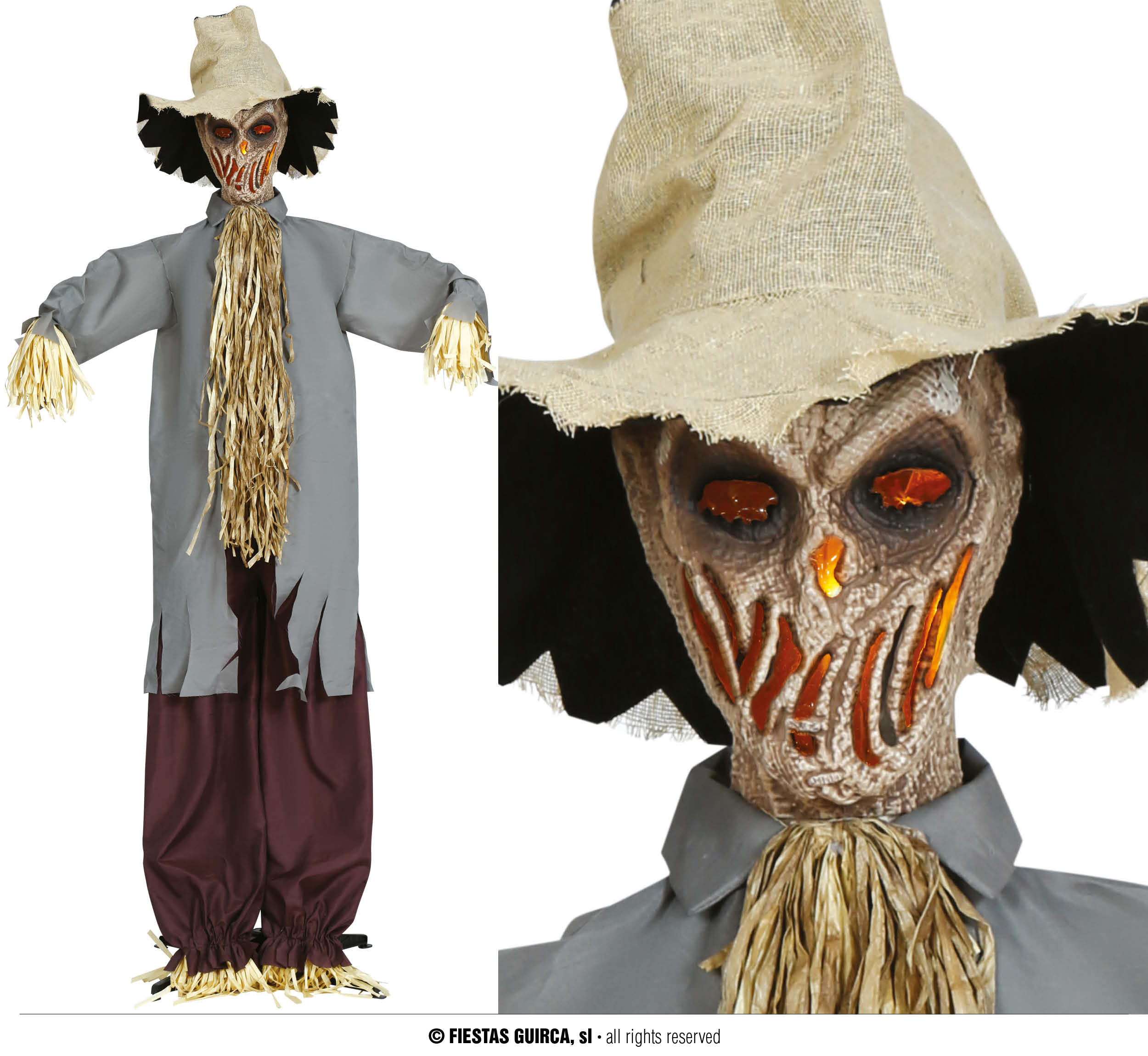 Halloween Scarecrow With Light Sound & Movement 180cm Once Upon A