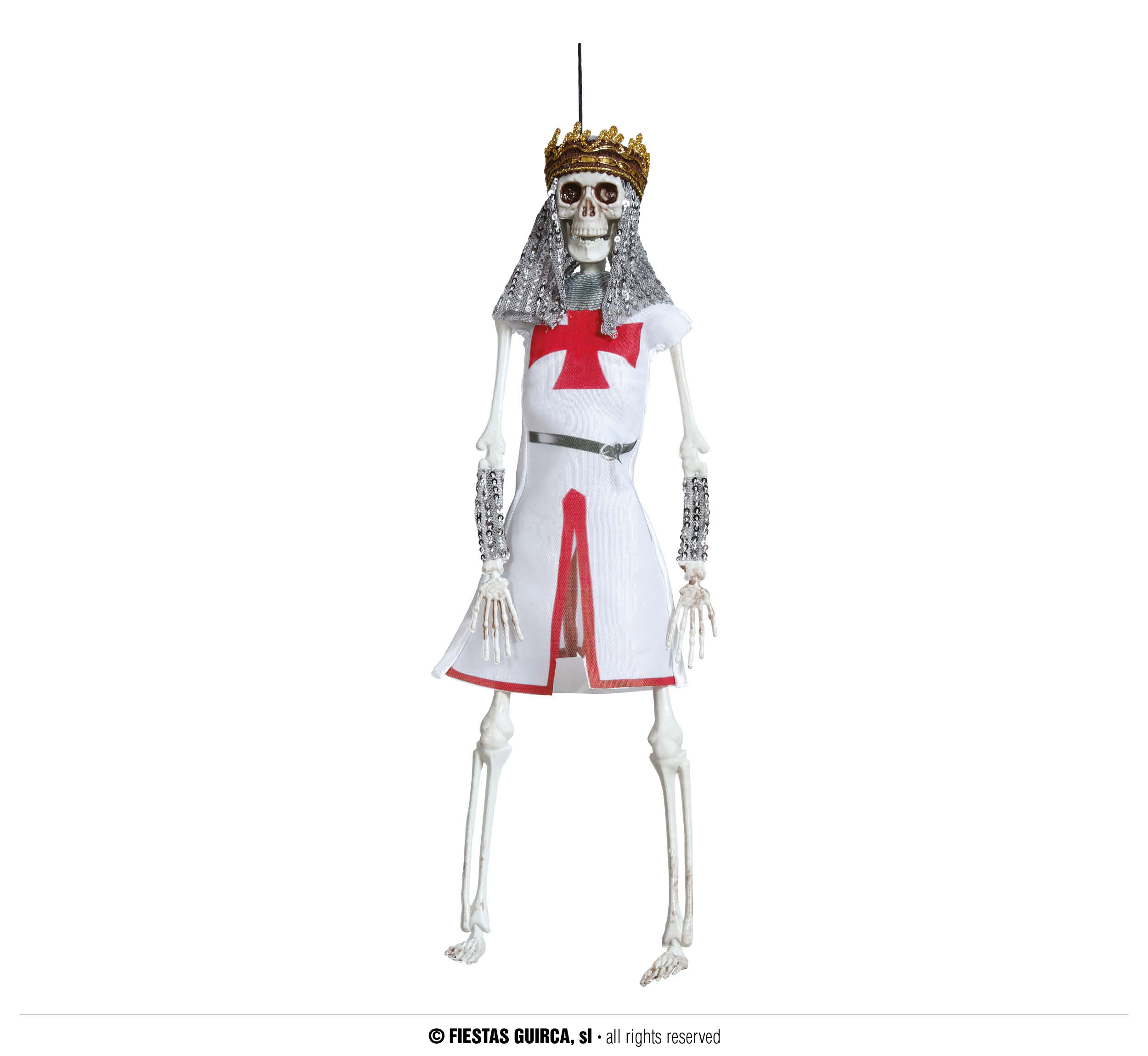 Halloween Hanging Templar Skeleton 45cm Once Upon A Time Party Shop