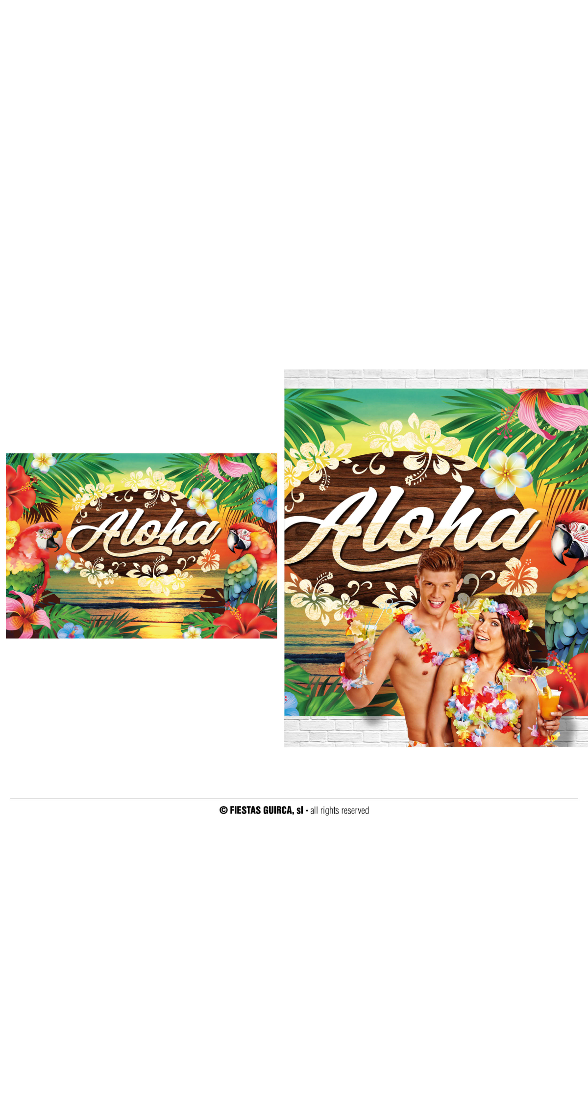 Hawaiian Aloha Summer Backdrop Banner - 220x140cm