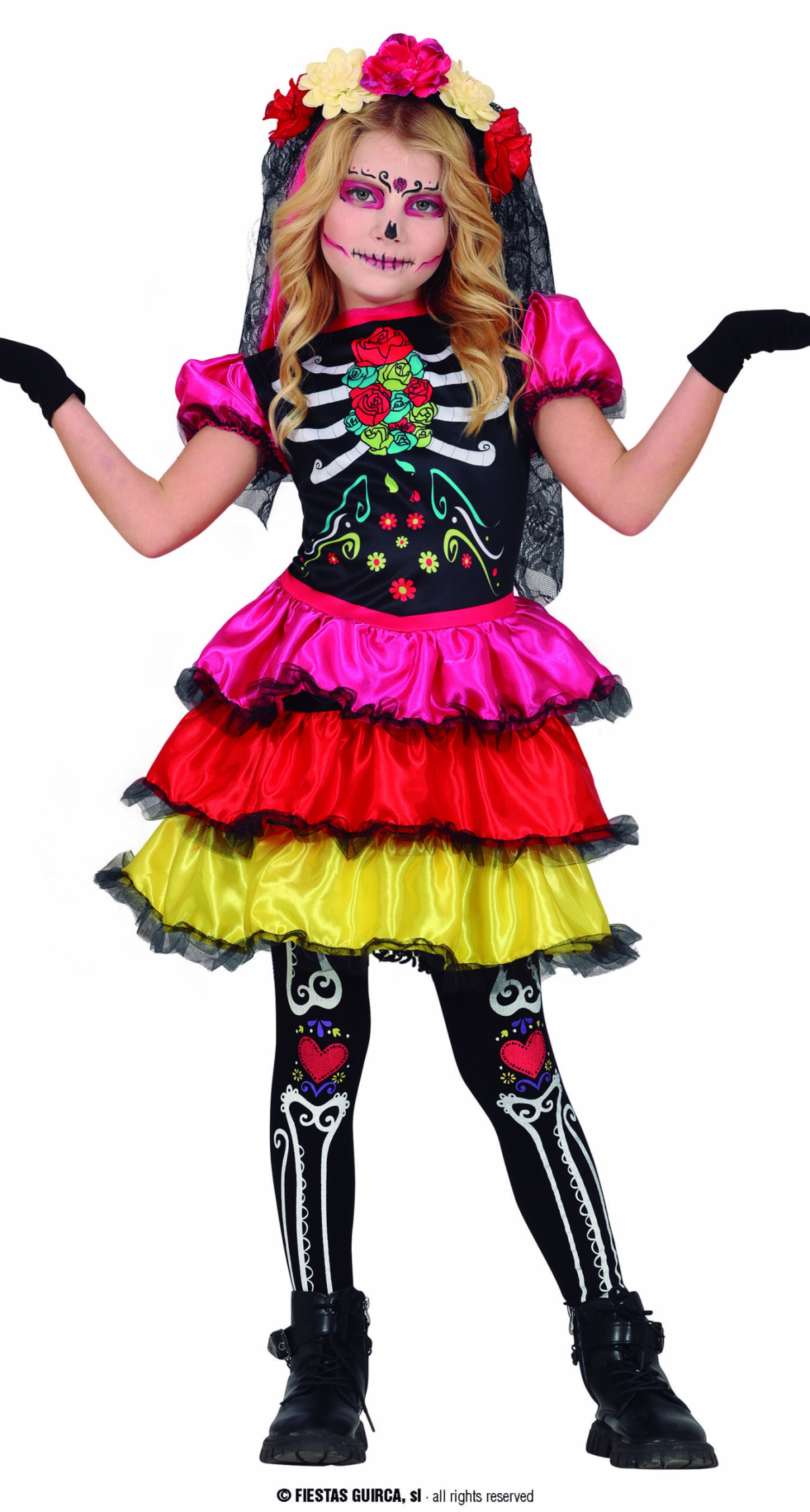 Scary Catrina Costume - Age 3 to 4 Years