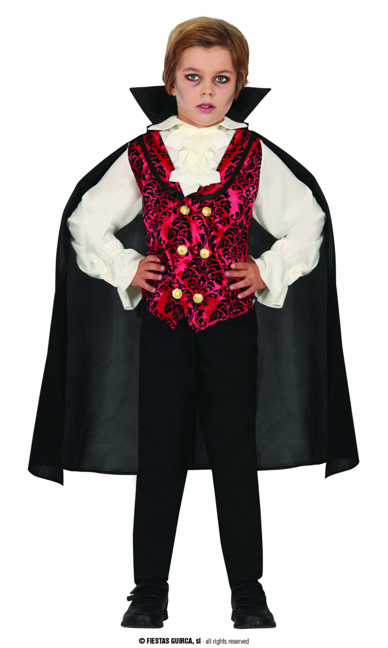 Classic Vampire Boy Costume - Age 7 to 9 Years
