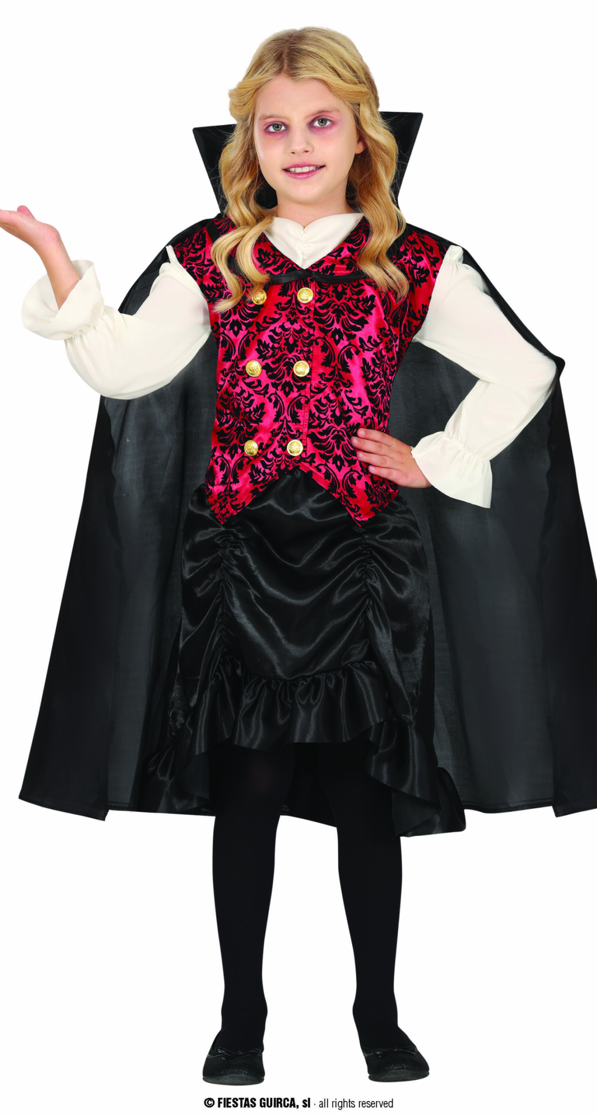 Classic Vampiress Girl Costume - Age 10 to 12 Years