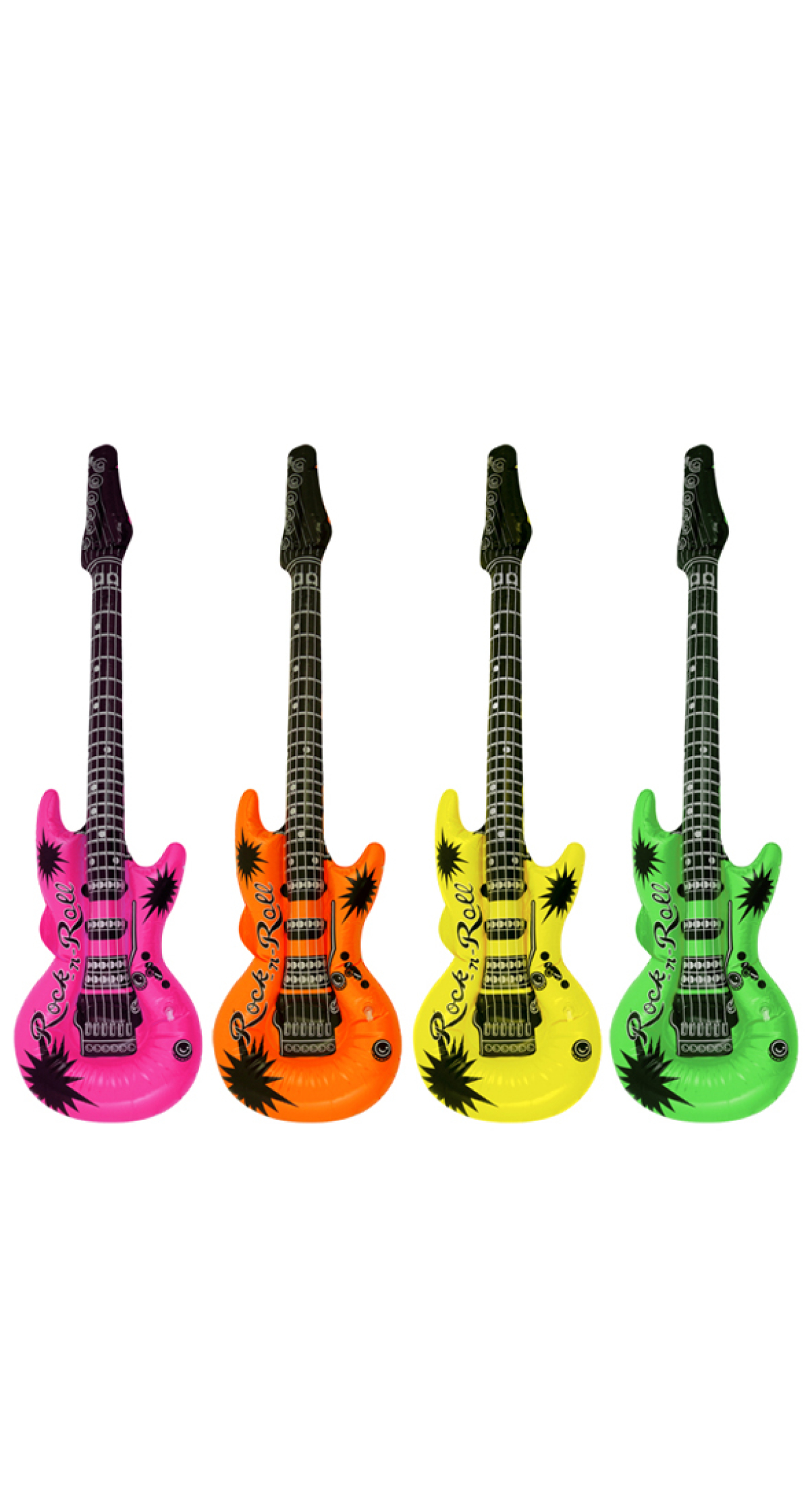 Inflatable Guitar (Assorted Neon Colours) 106cm - 1pc
