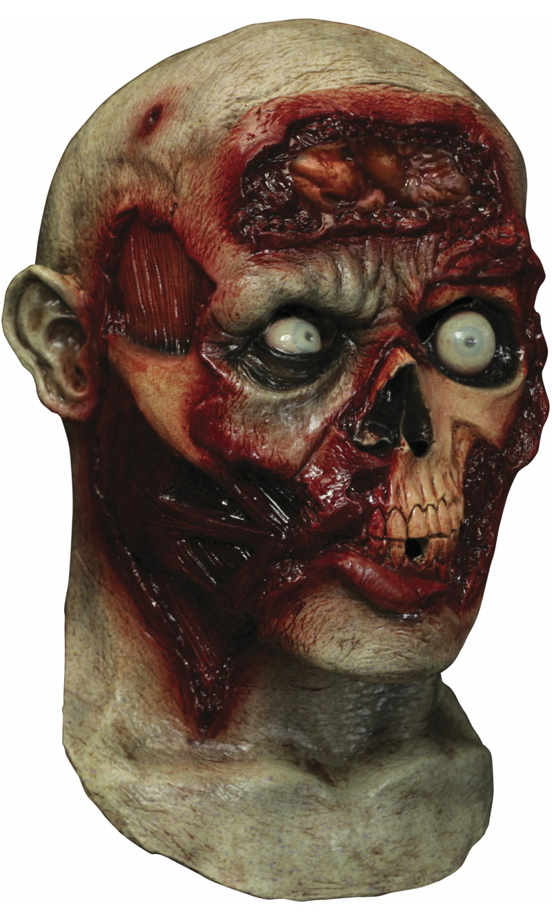 Pulsing Zombie Brains (Ghoulish) Latex Mask - Adult One Size