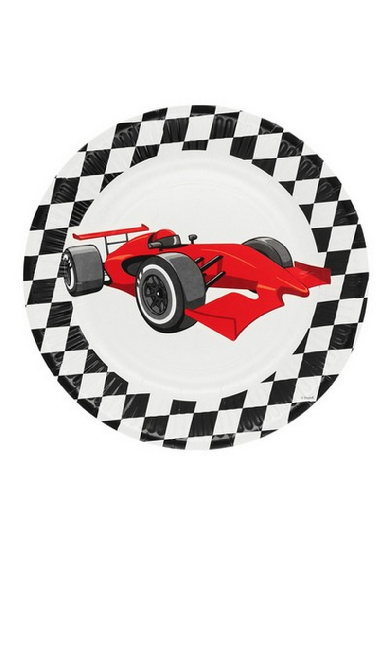 Racing Party Paper Plates 23cm - 8pcs
