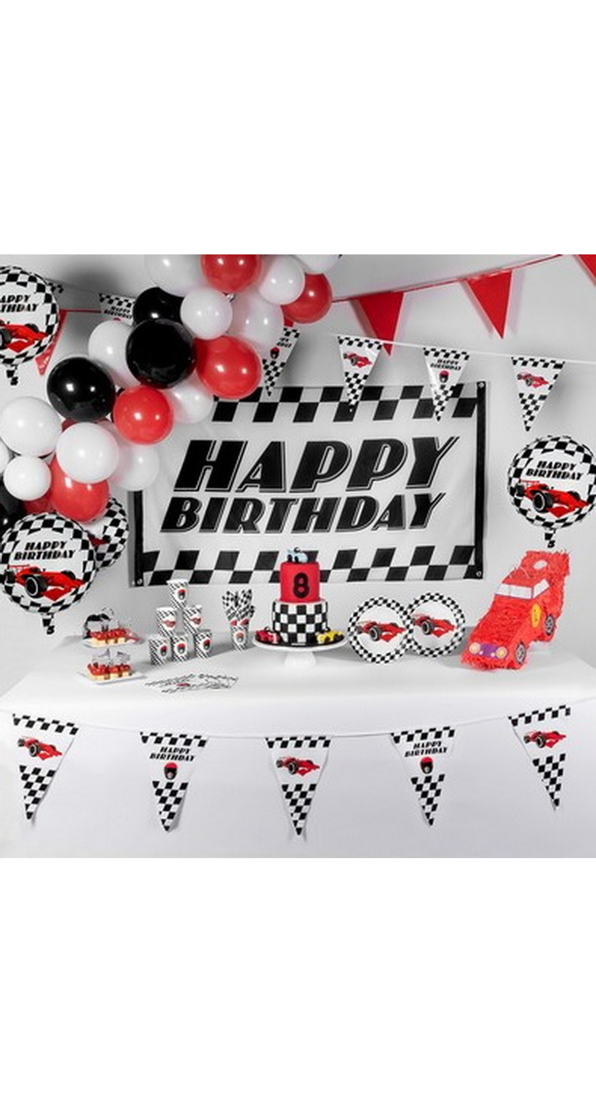 Racing Party Paper Plates 23cm - 8pcs - Image 2