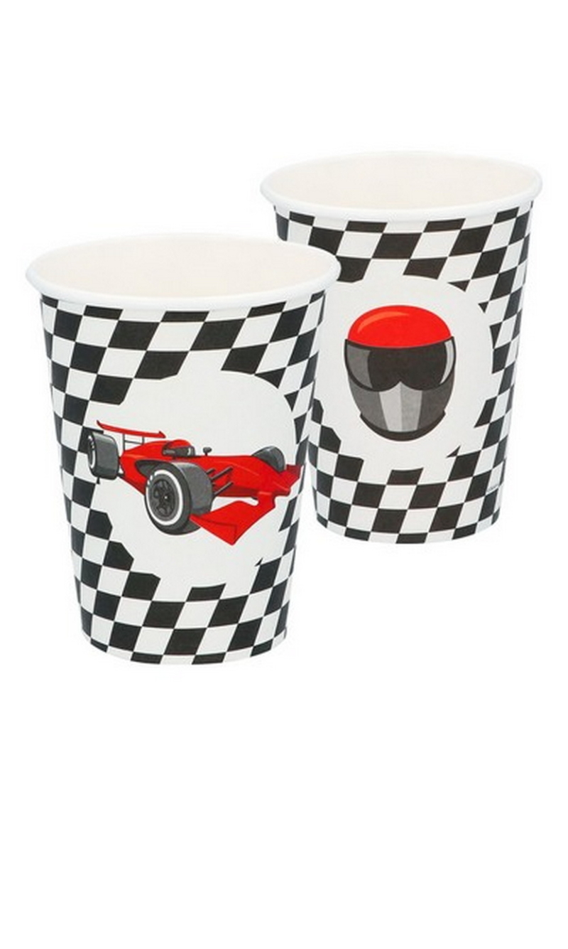 Racing Party Paper Cups - 8pcs