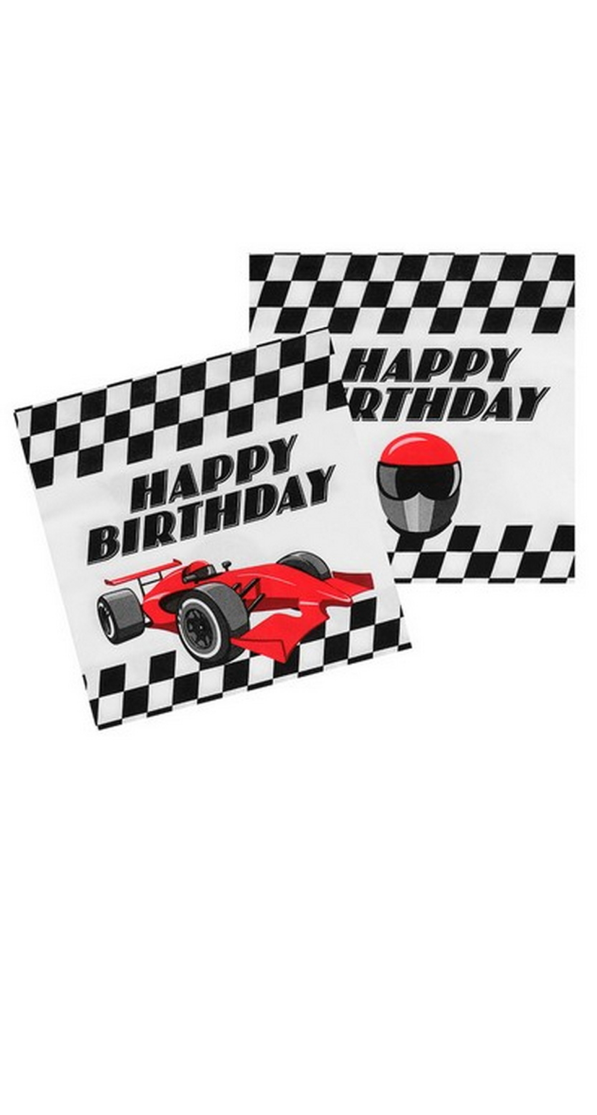 Happy Birthday Racing Napkins 33x33cm - 20pcs