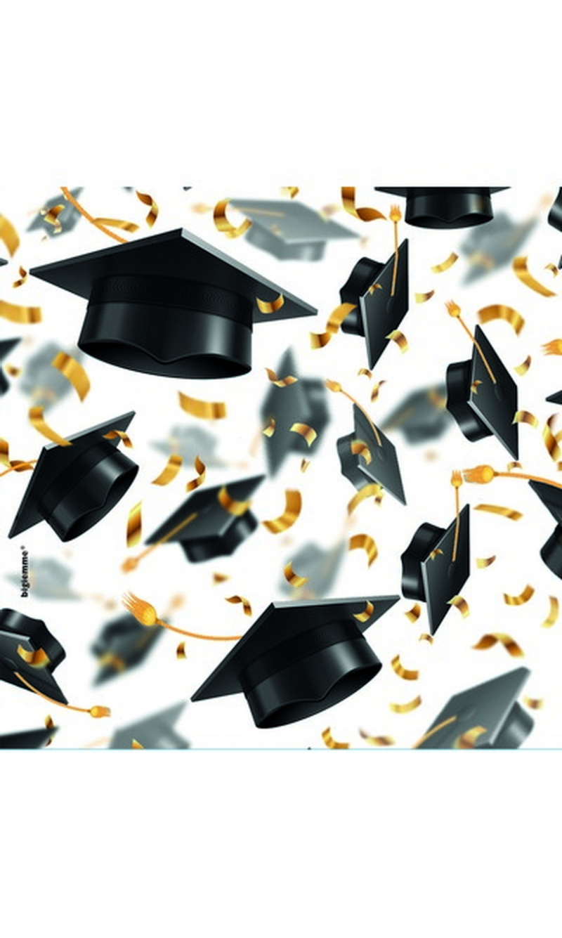 Graduation Hats Napkins 25x25cm - 20pcs