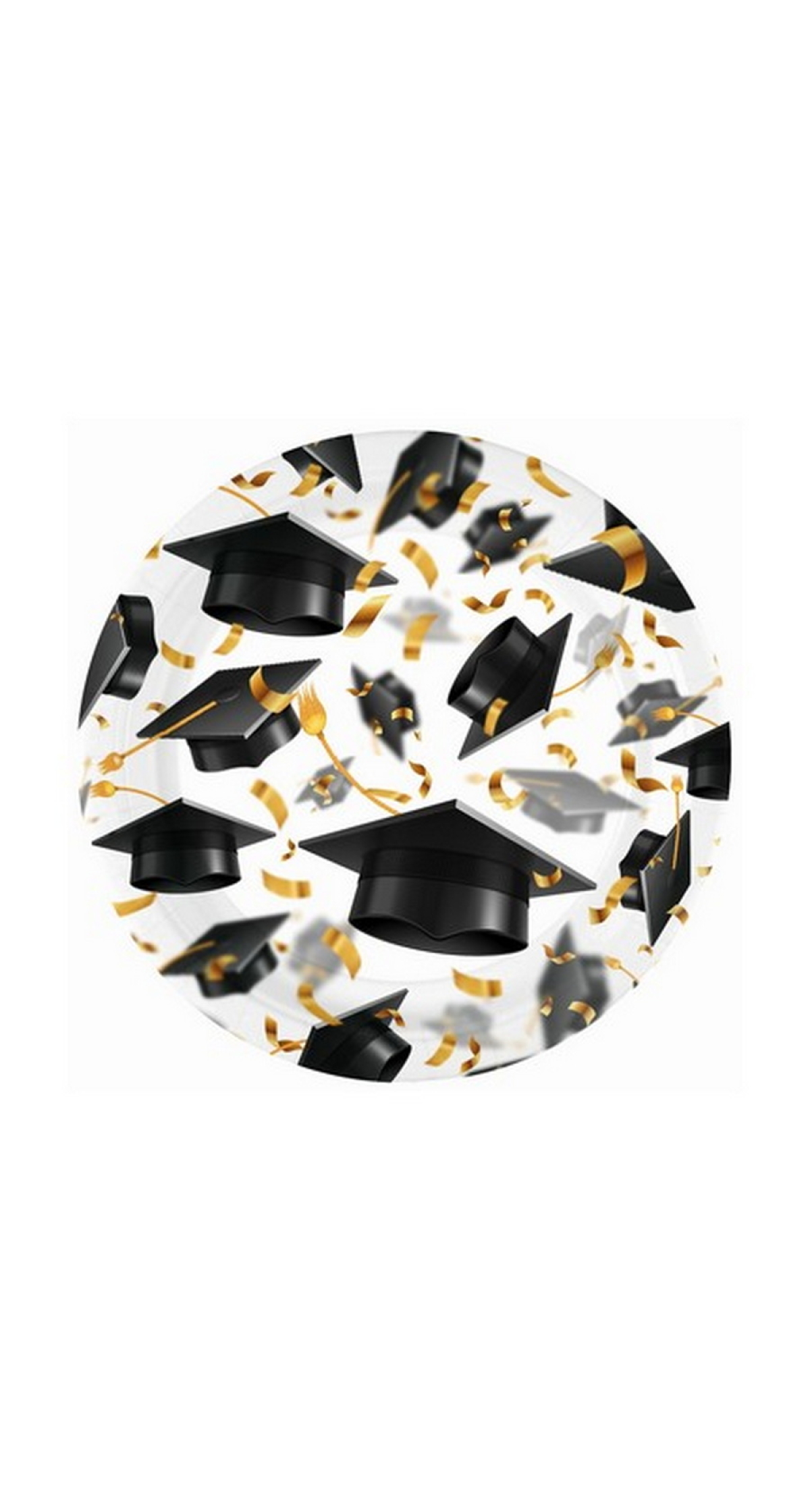 Graduation Hats Paper Plates 18cm - 8pcs