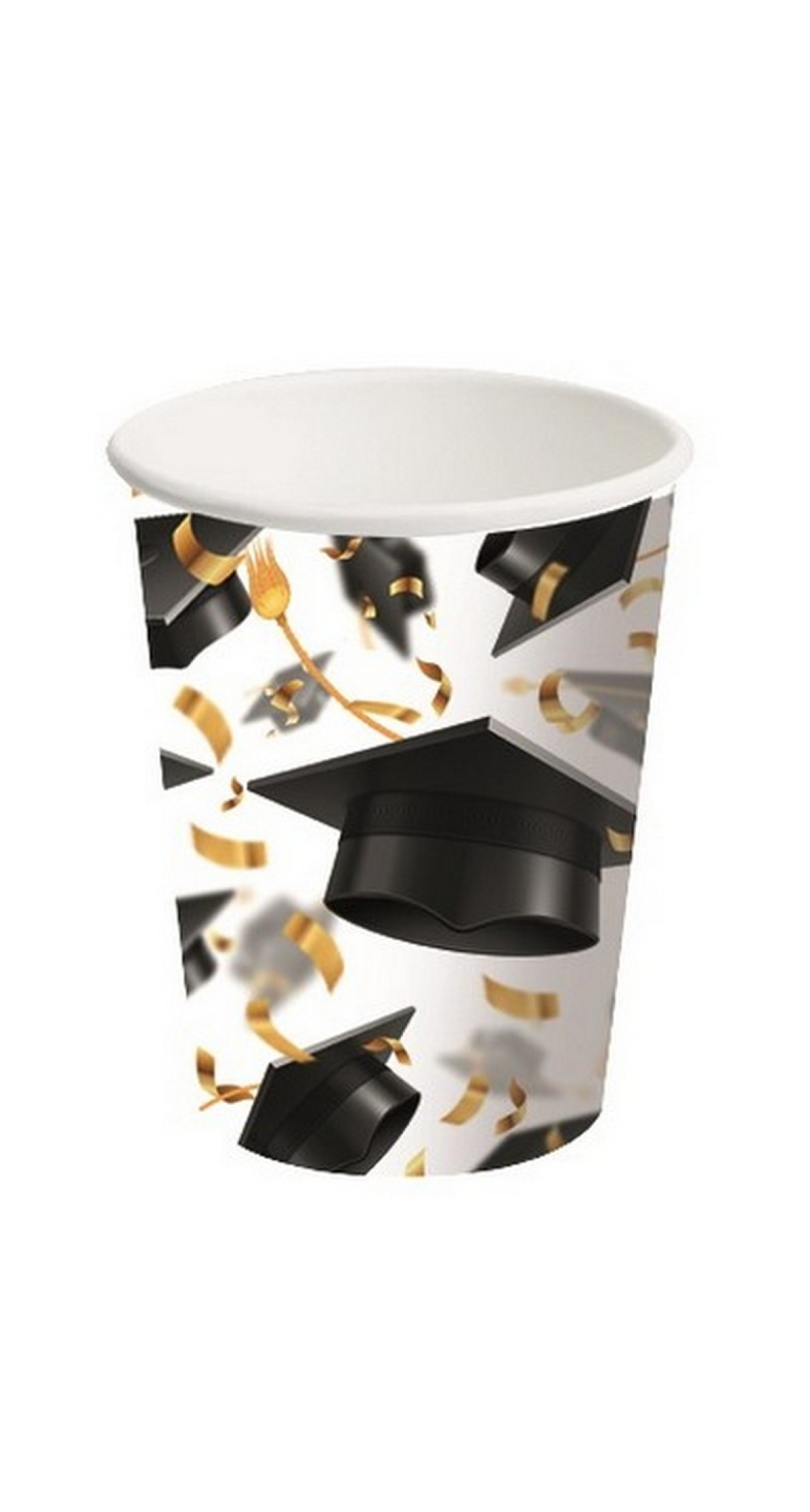 Graduation Hats Paper Cups 250ml - 8pcs