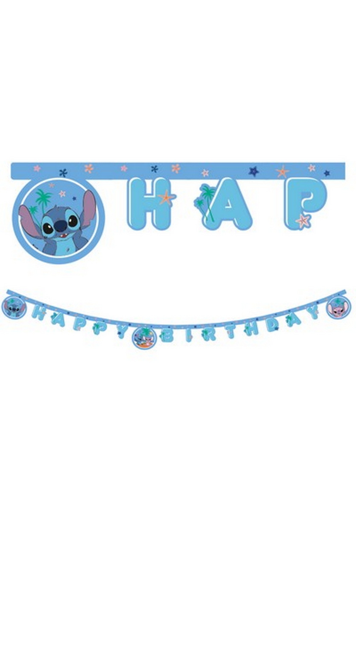 Stitch Party Happy Birthday Banner