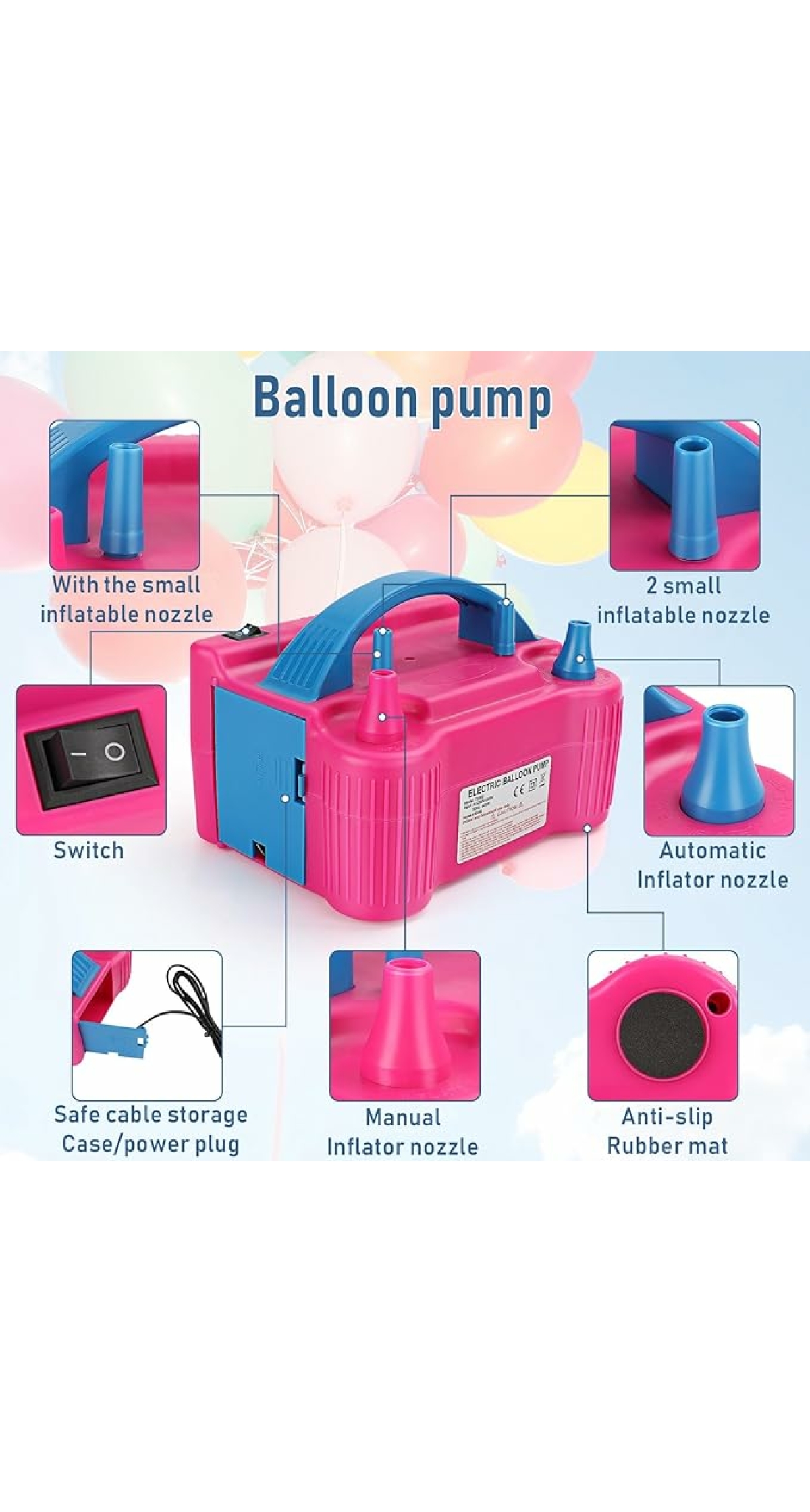 Electric Balloon Pump With Two Outputs 600w - 240v - Image 7
