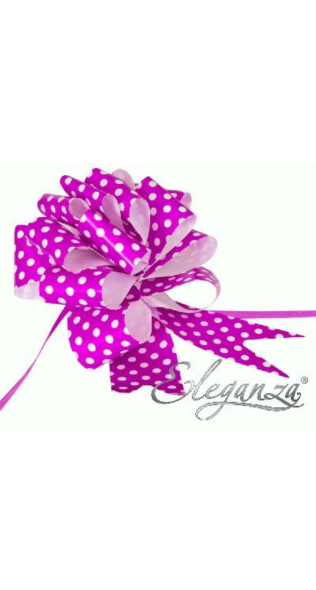 Pull Bow Purple With White Polka Dots - 50mm