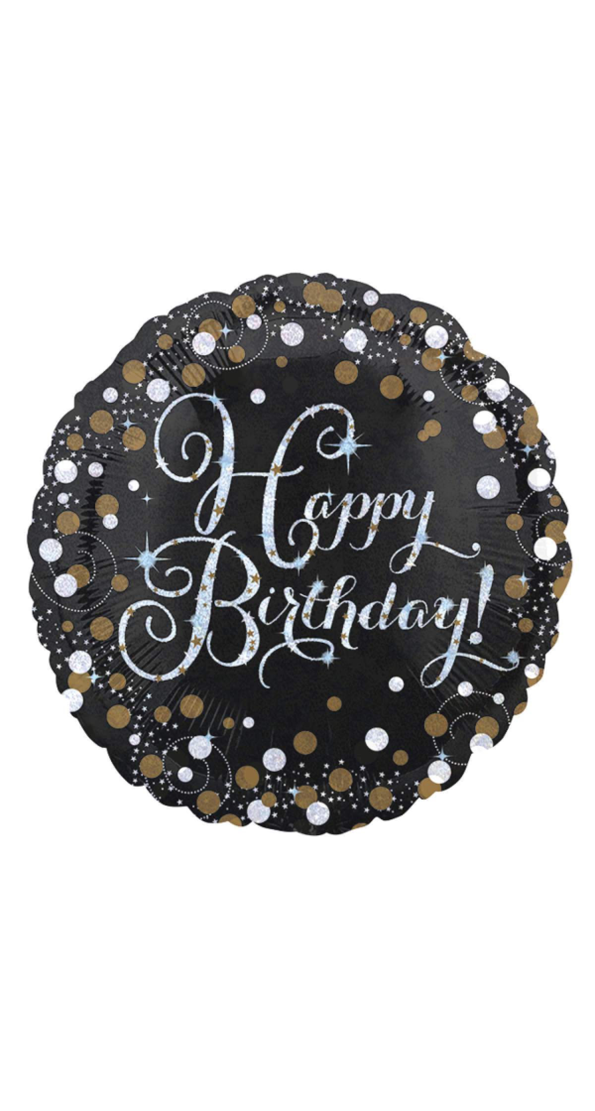 Holographic Sparkling Happy Birthday Birthday Foil Balloon 43cm