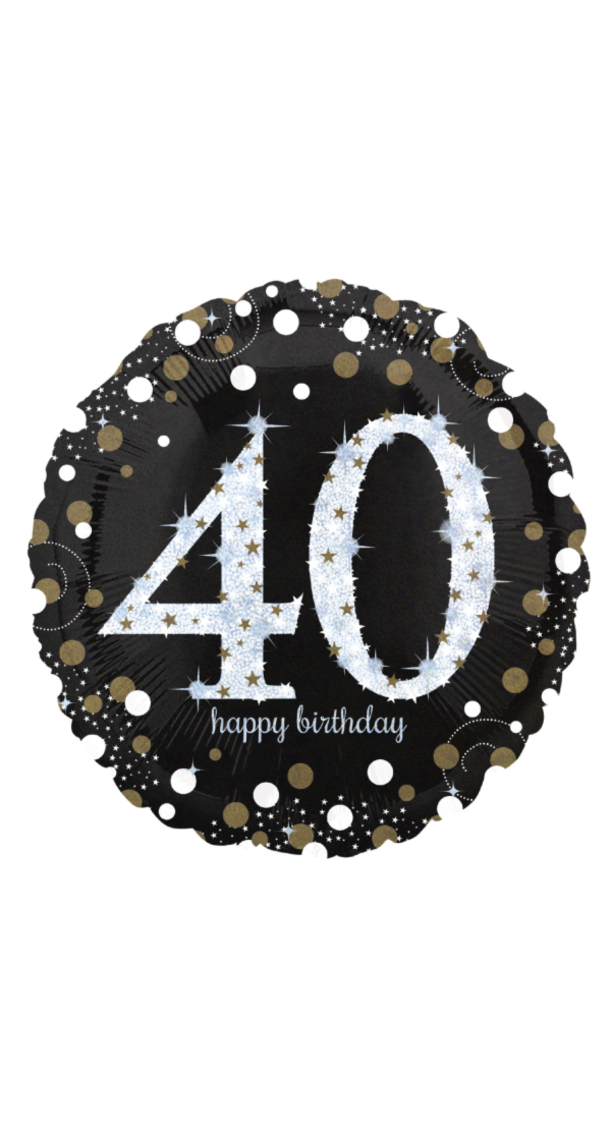 Holographic Sparkling 40th Birthday Foil Balloon 43cm