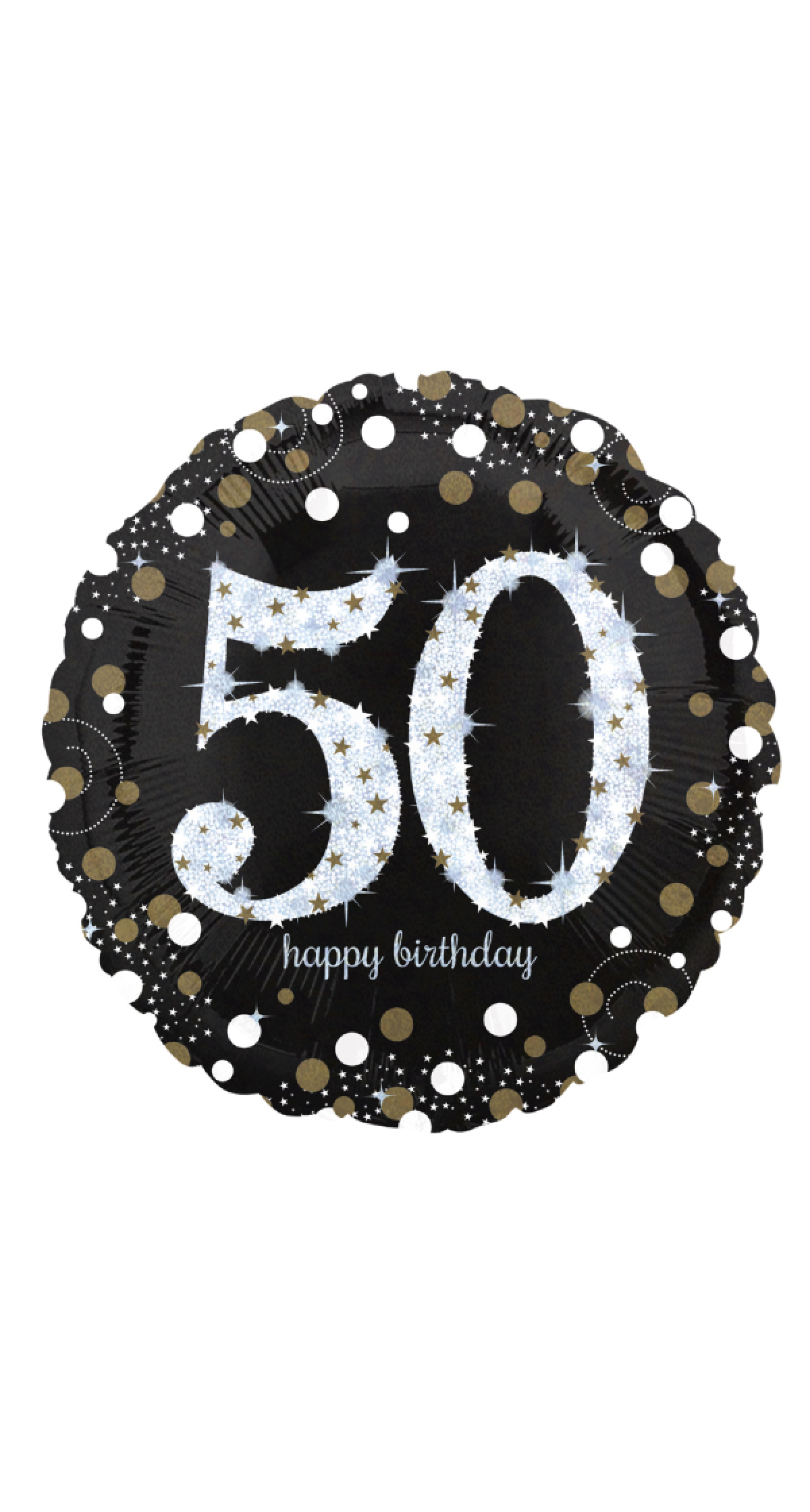 Holographic Sparkling 50th Birthday Foil Balloon 43cm