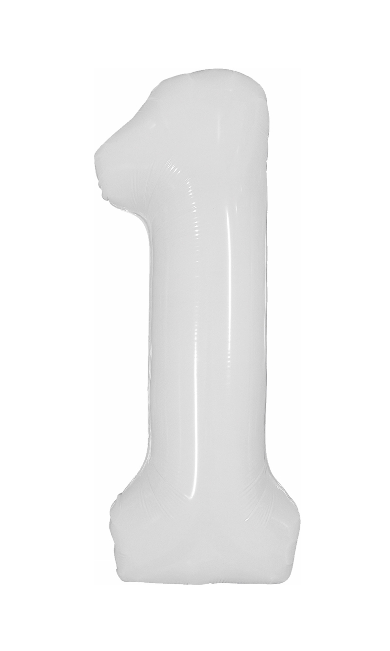 40 Inch Foil Balloon Number 1 - White