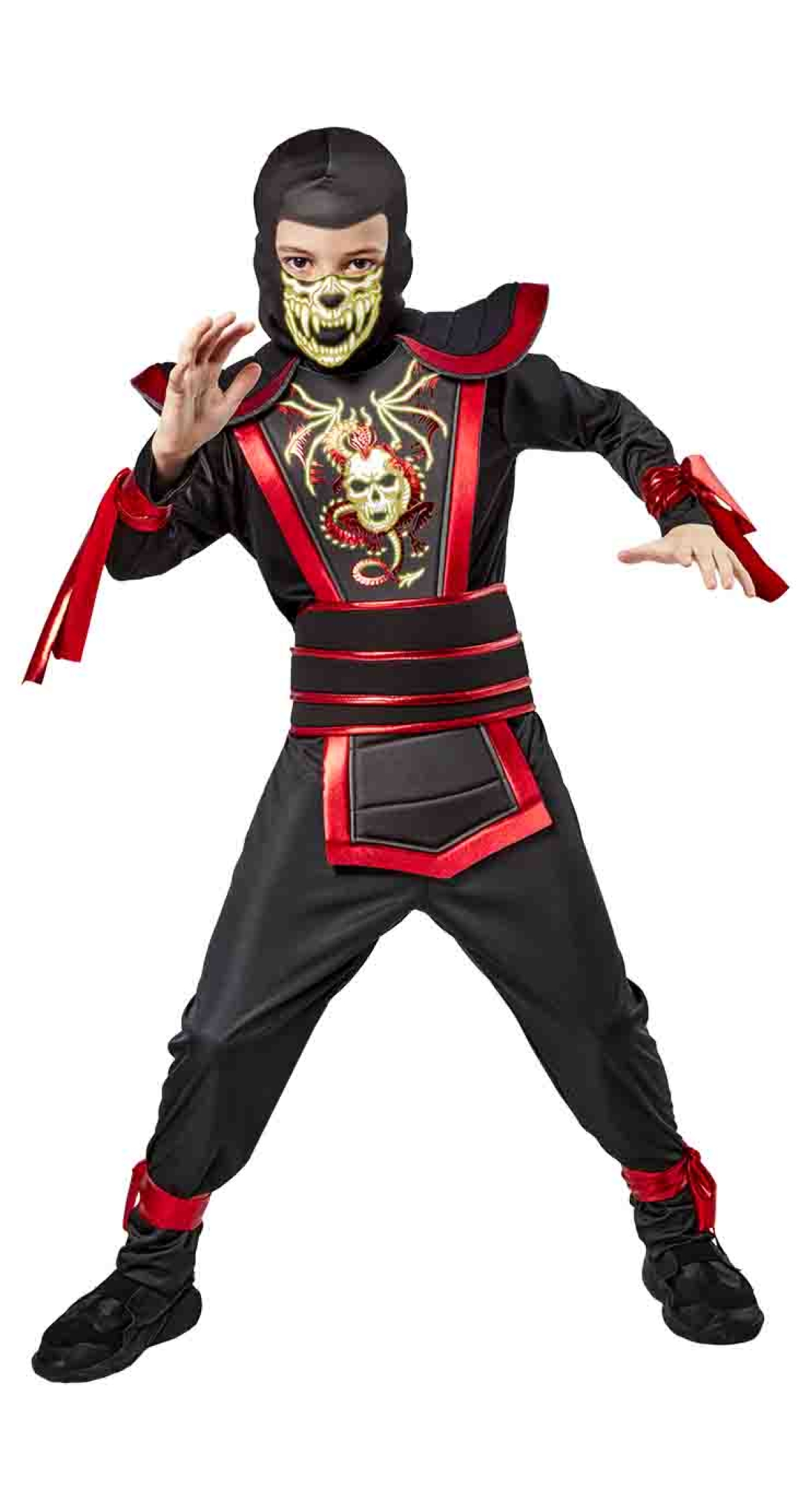 Ninja Warrior Red Costume - Age 9 to 10 Years