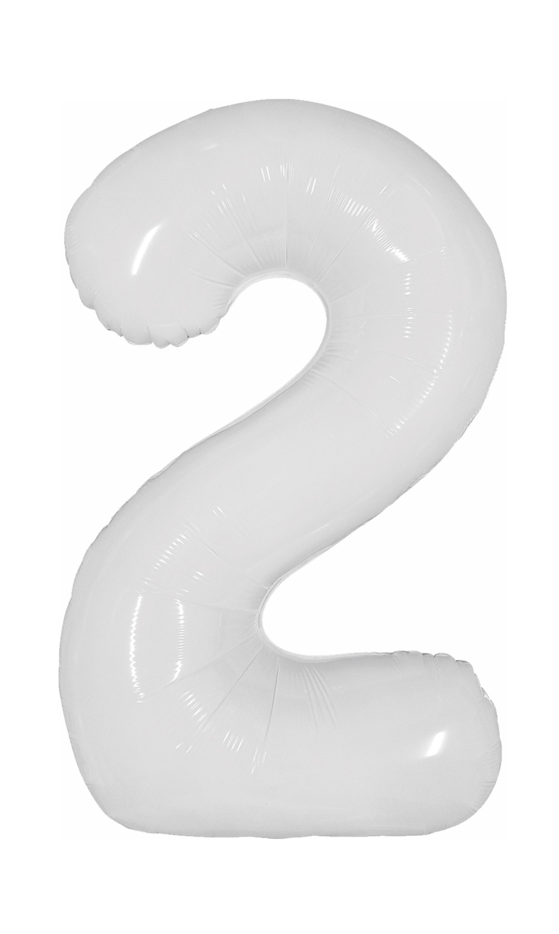 40 Inch Foil Balloon Number 2 - White