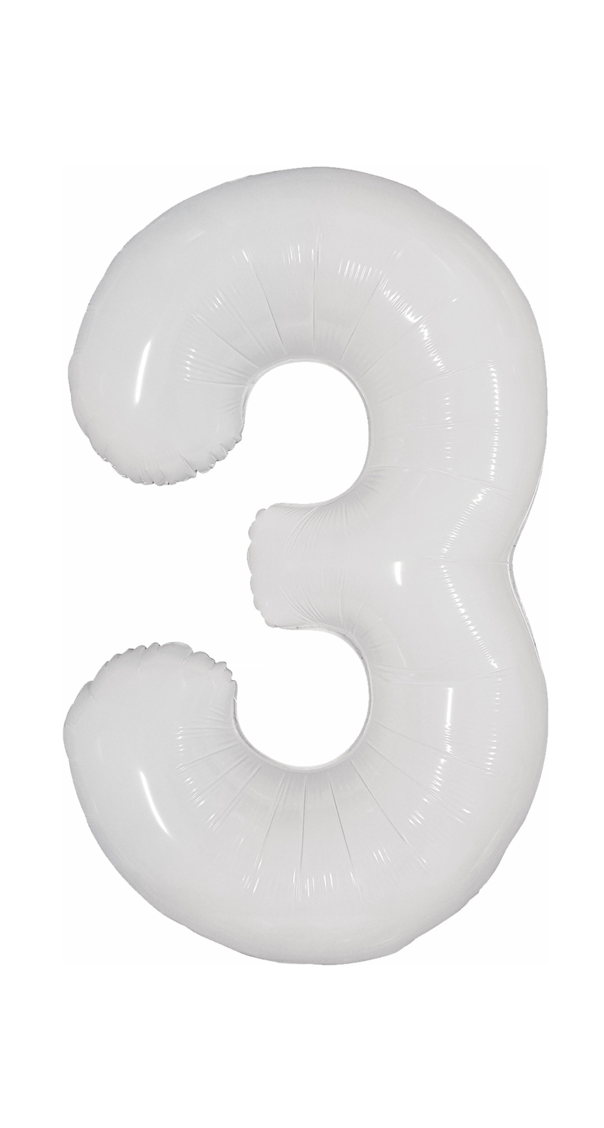 40 Inch Foil Balloon Number 3 - White