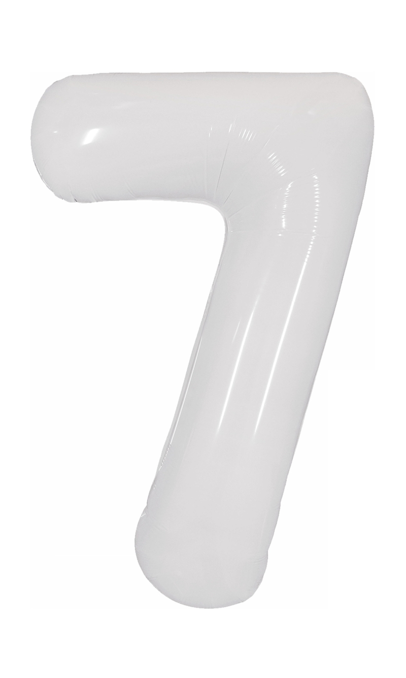 40 Inch Foil Balloon Number 7 - White