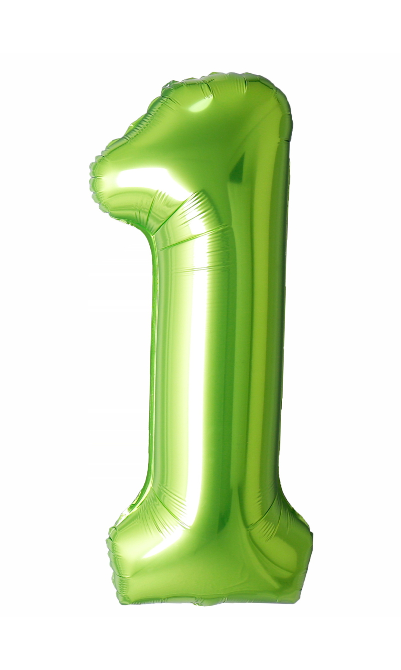 40 Inch Foil Balloon Number 1 - Lime Green