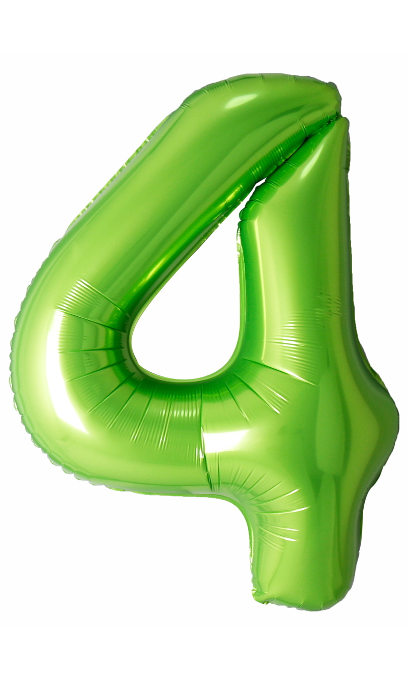 40 Inch Foil Balloon Number 4 - Lime Green