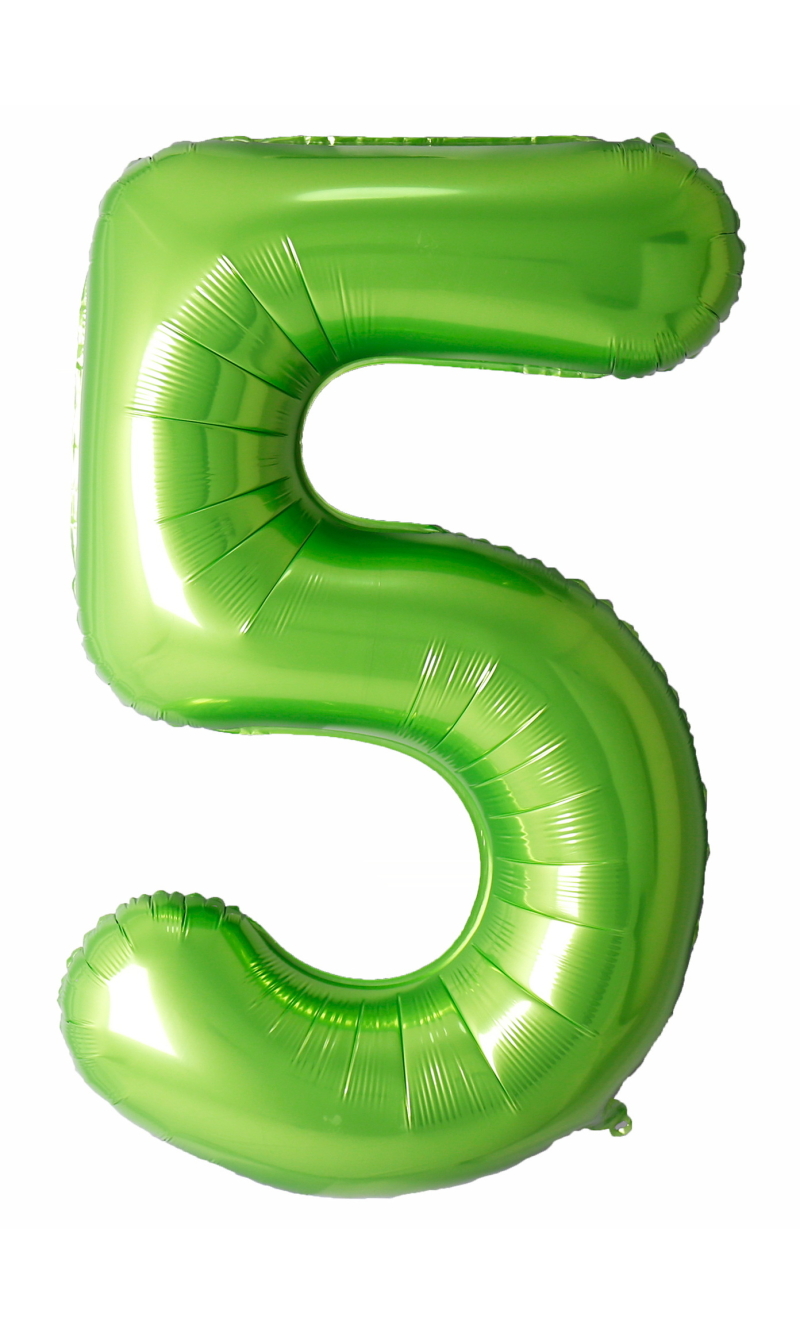 40 Inch Foil Balloon Number 5 - Lime Green