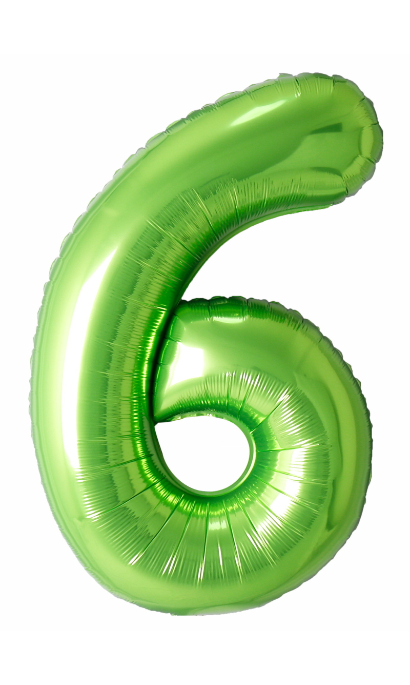 40 Inch Foil Balloon Number 6 - Lime Green