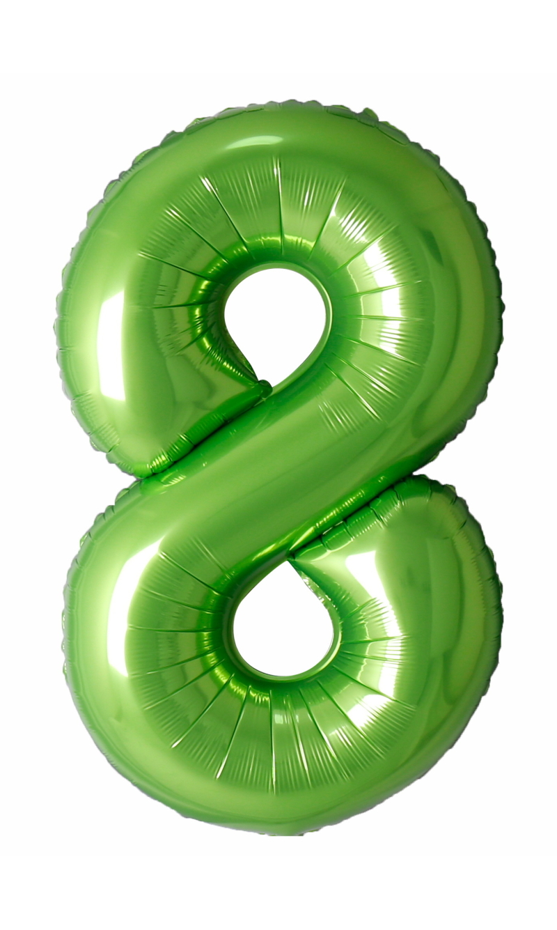 40 Inch Foil Balloon Number 8 - Lime Green