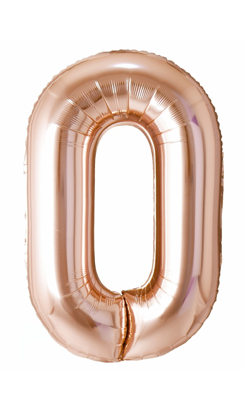 40 Inch Foil Balloon Number 0 - Champagne Gold