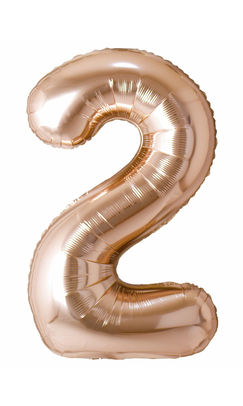 40 Inch Foil Balloon Number 2 - Champagne Gold