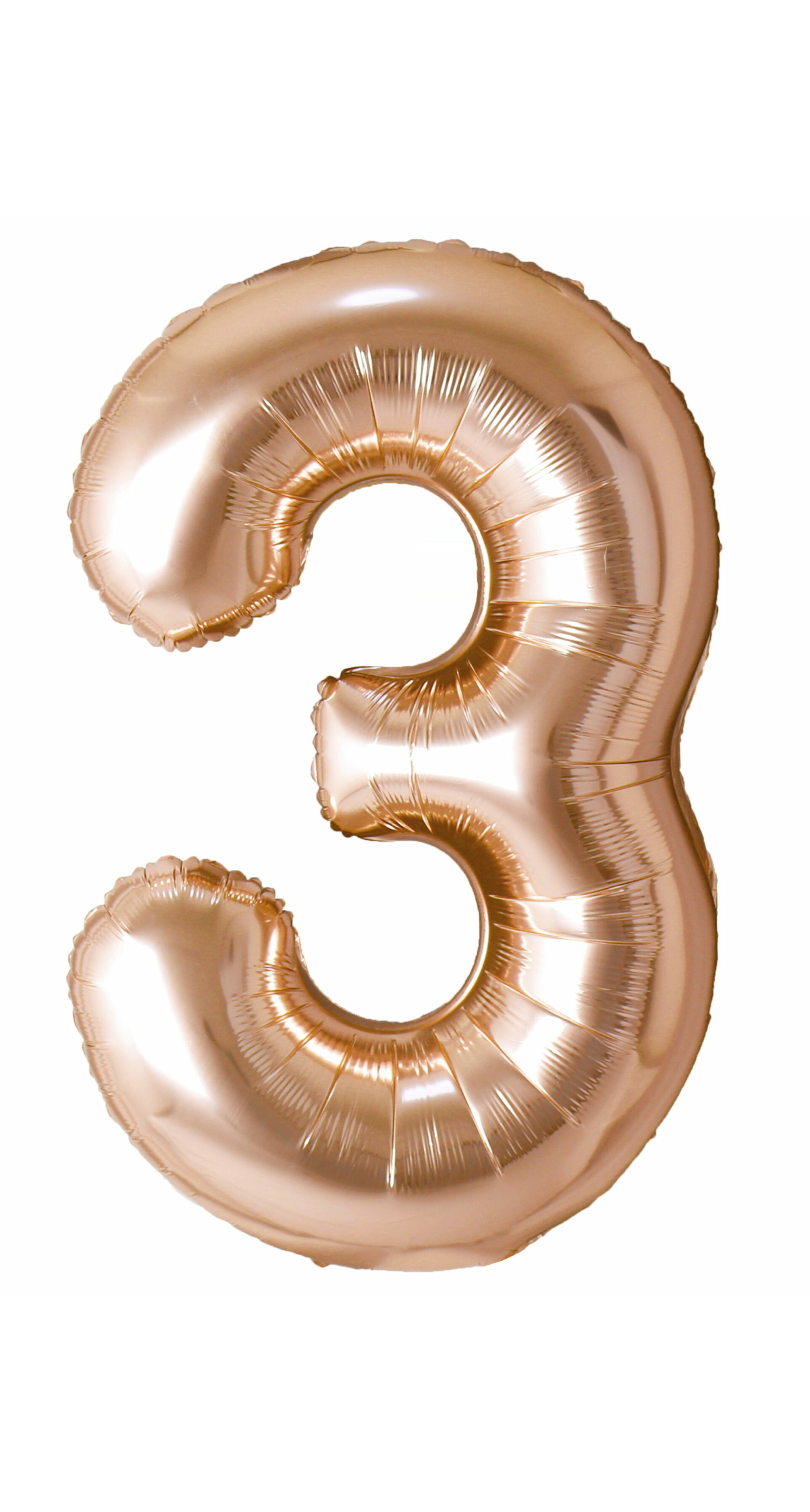40 Inch Foil Balloon Number 3 - Champagne Gold
