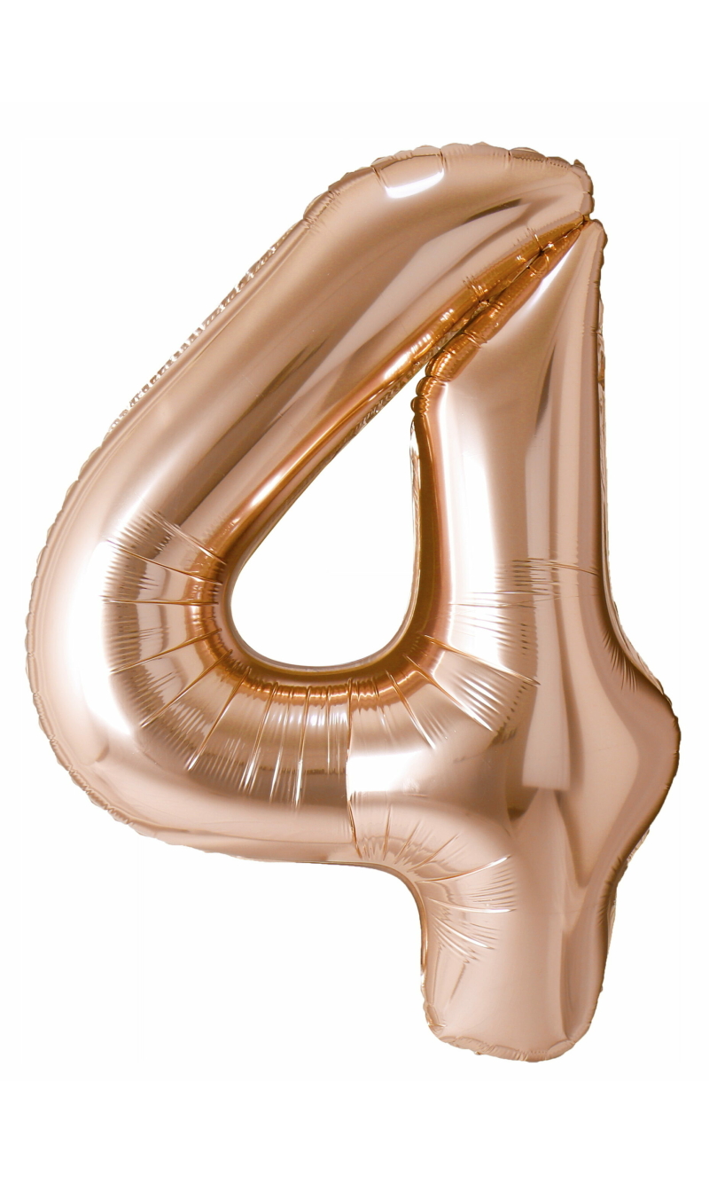 40 Inch Foil Balloon Number 4 - Champagne Gold