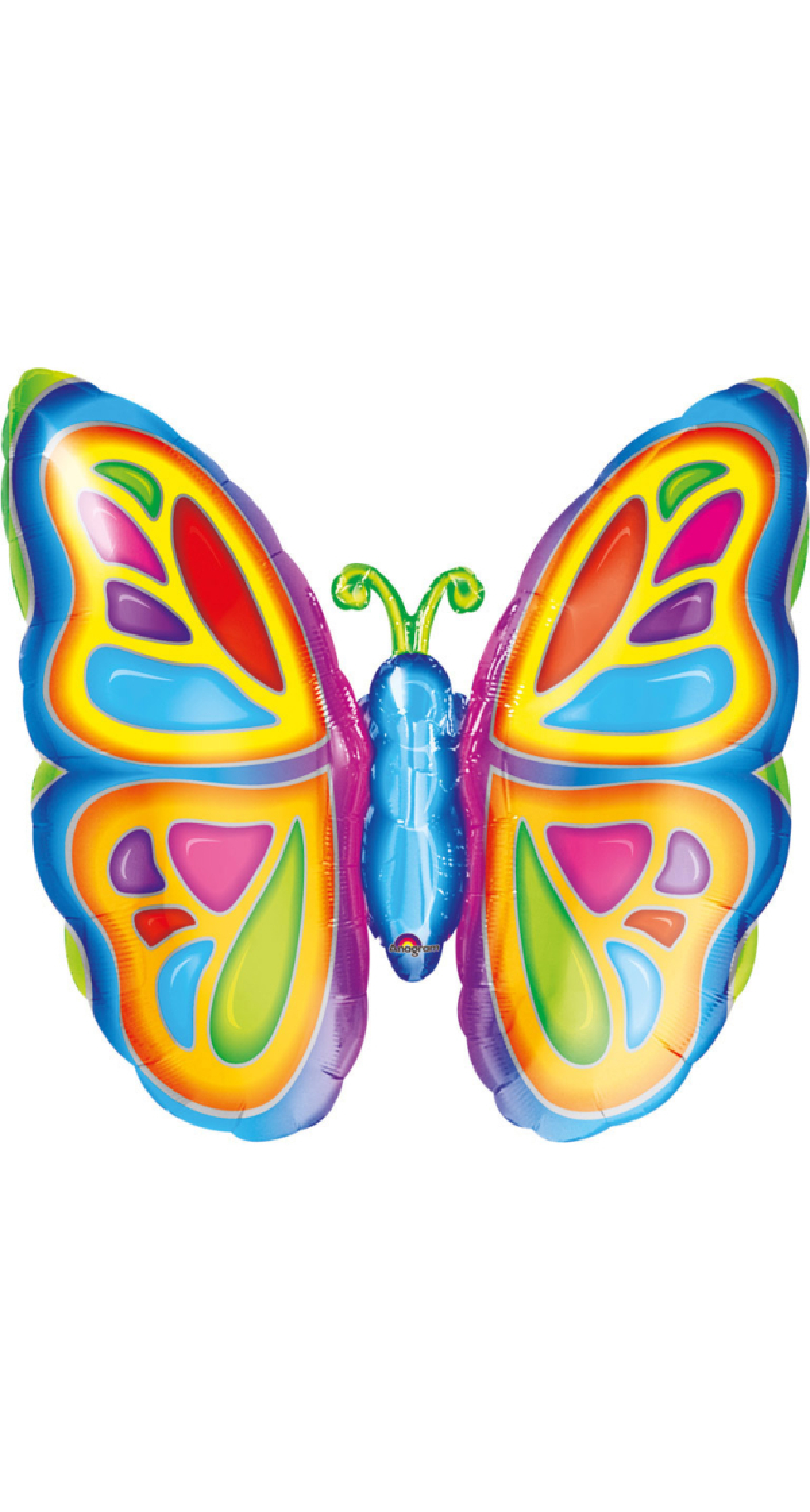 Supershape Colorful Butterfly Foil Balloon - 63cm x 63cm