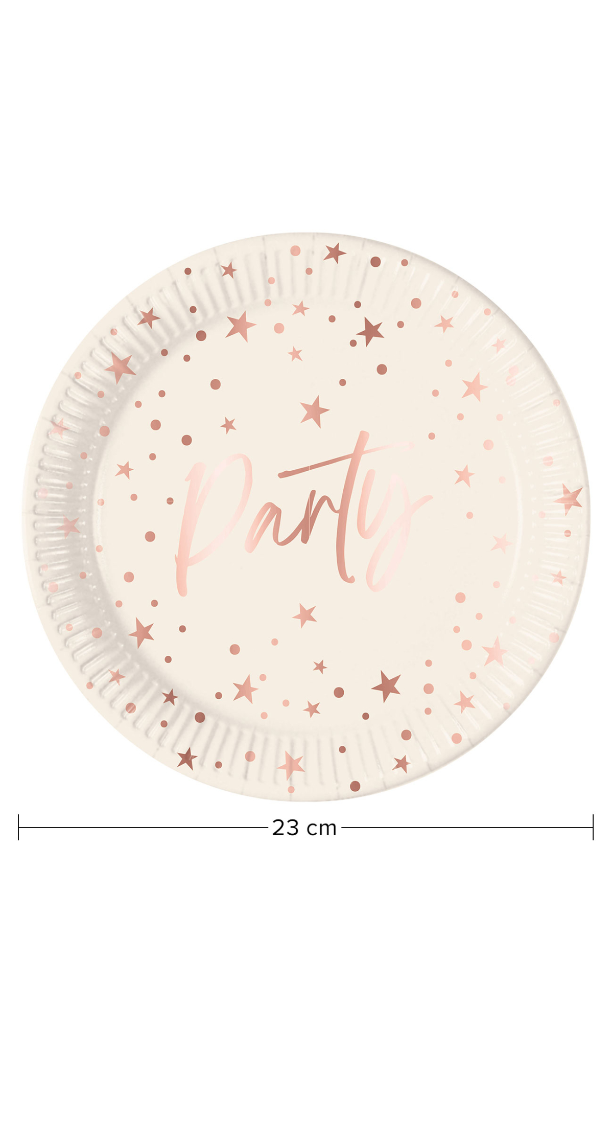 Rose Gold Party FSC Paper Plates Large 23cm - 8pk - Image 2