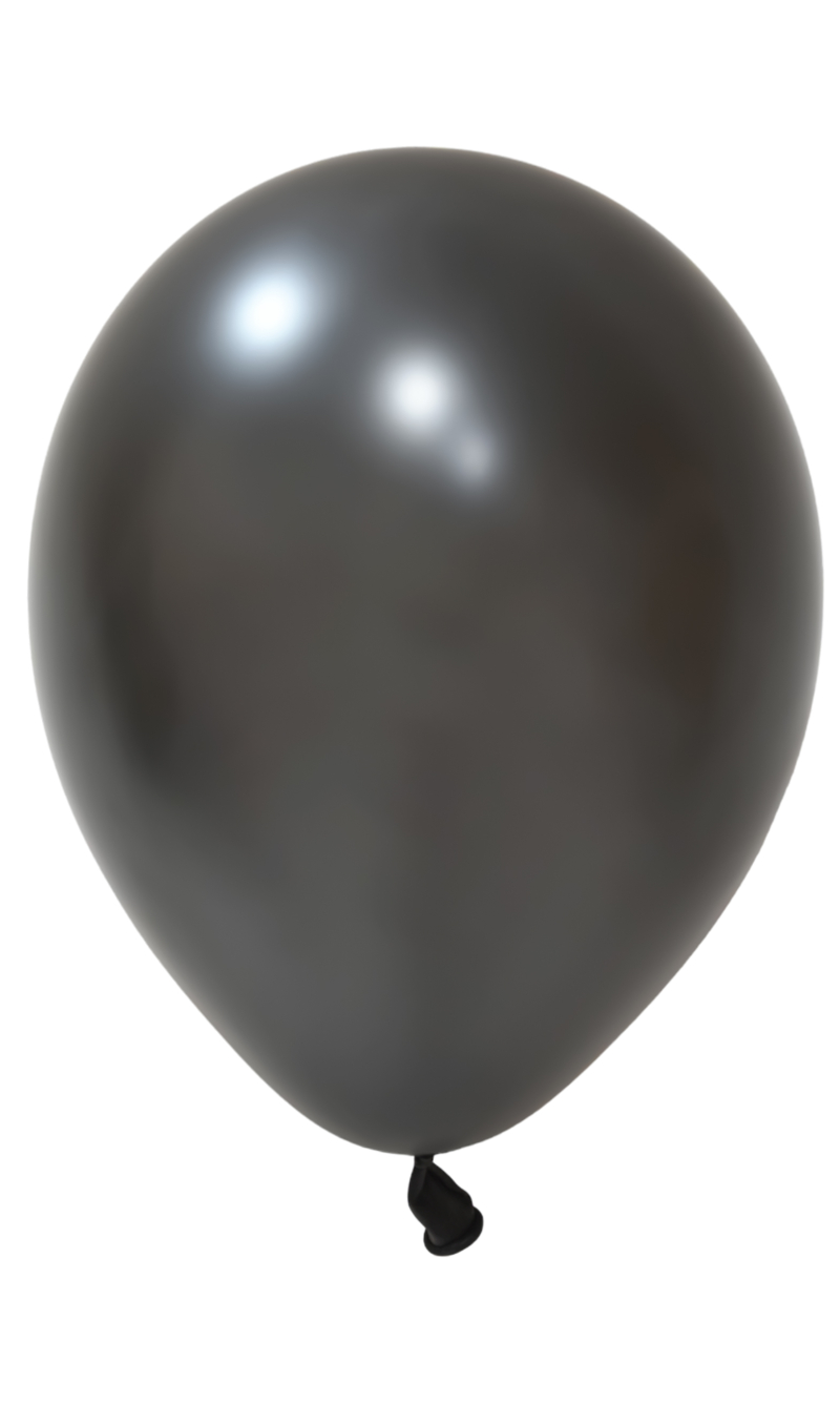 Balonevi Metallic Black Latex Balloon 12 Inch - 100pcs