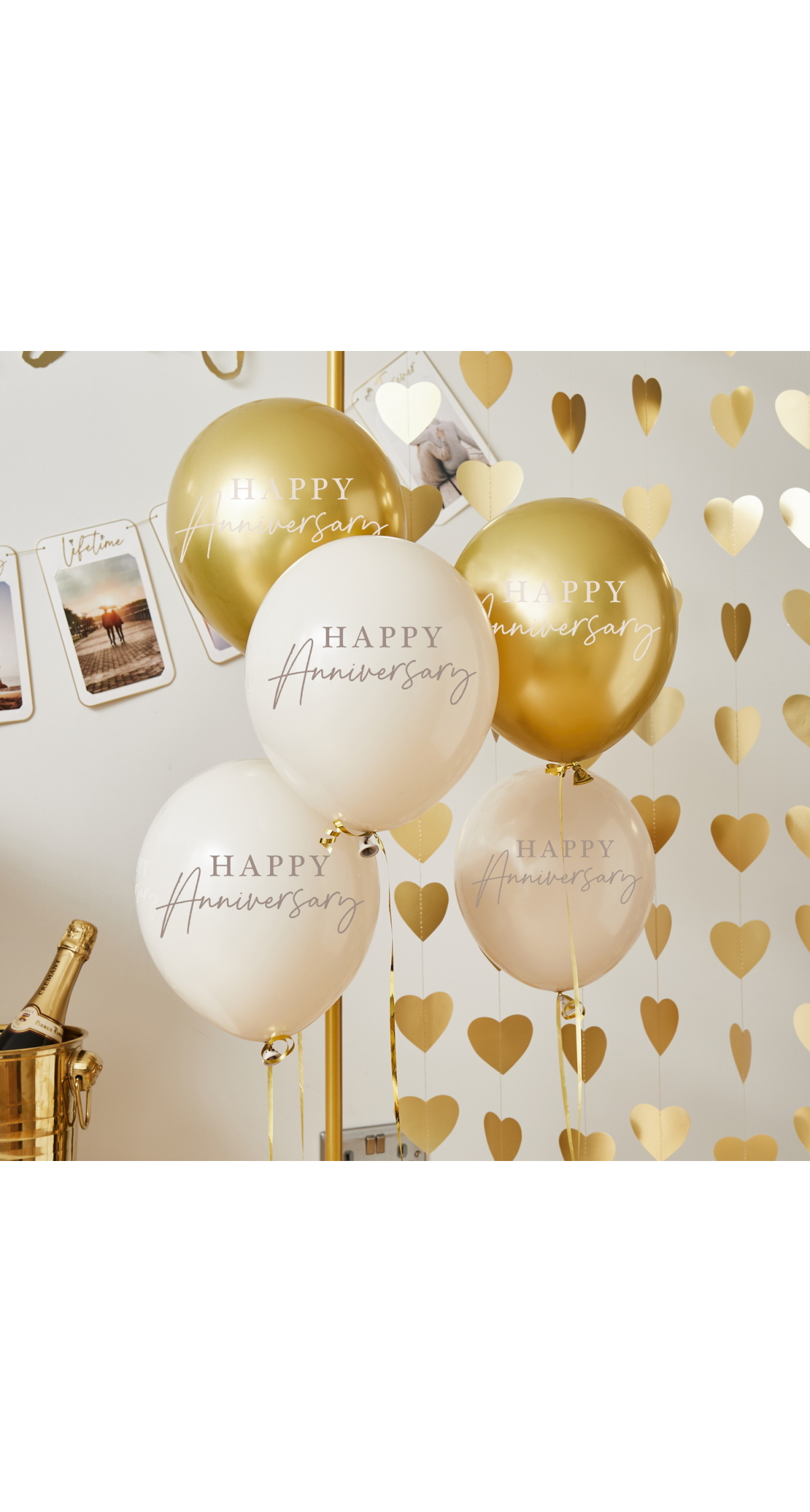 Anniversary 12 Inch Latex Balloons 5 Pack - Image 3