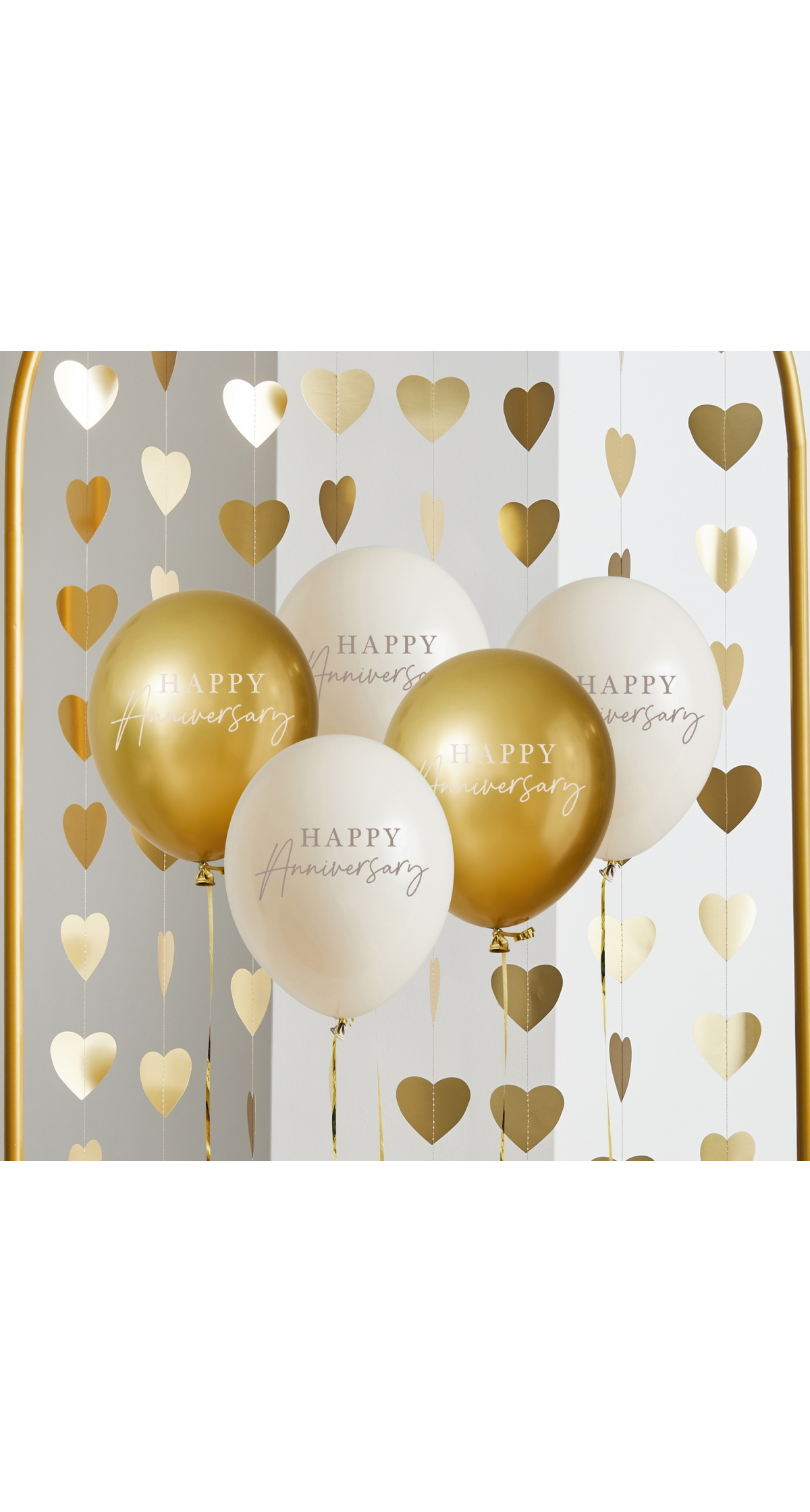 Anniversary 12 Inch Latex Balloons 5 Pack - Image 2