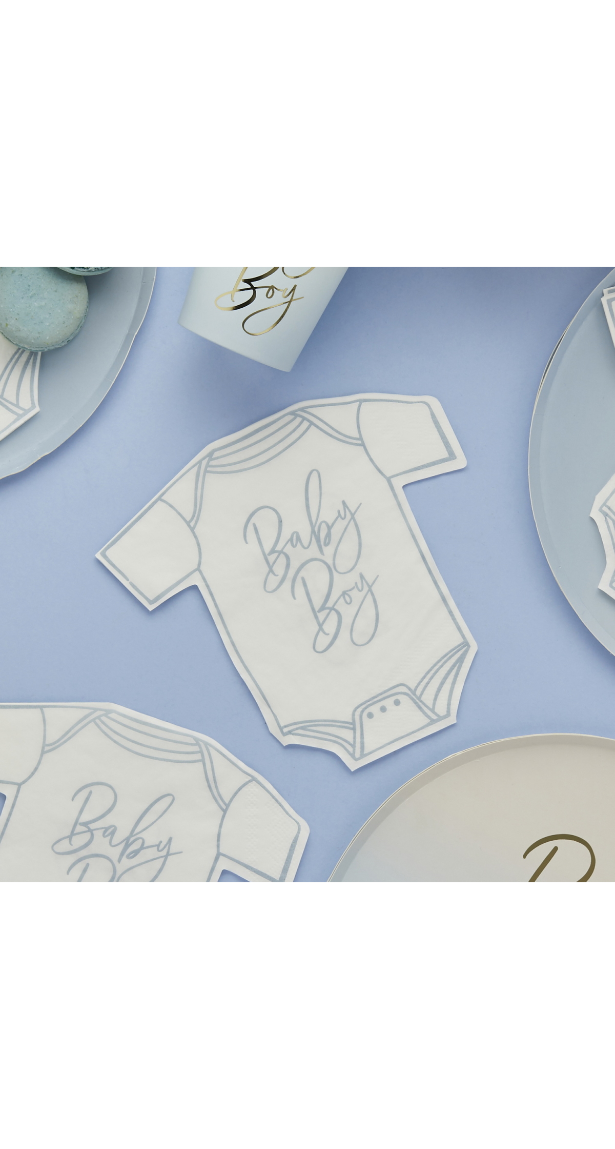 Blue Baby Boy Babygrow Paper Napkins 16Pcs