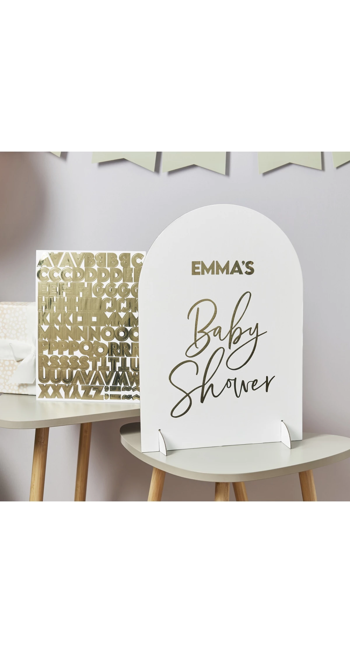 Baby Shower Personalised Sign & Sticker Sheet - Image 4