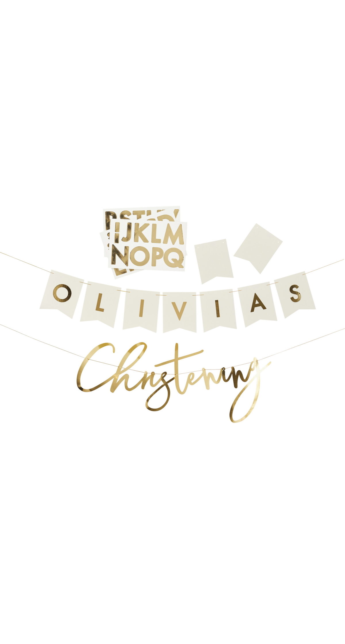 Gold Christening Personalised Banner 2M - Image 2